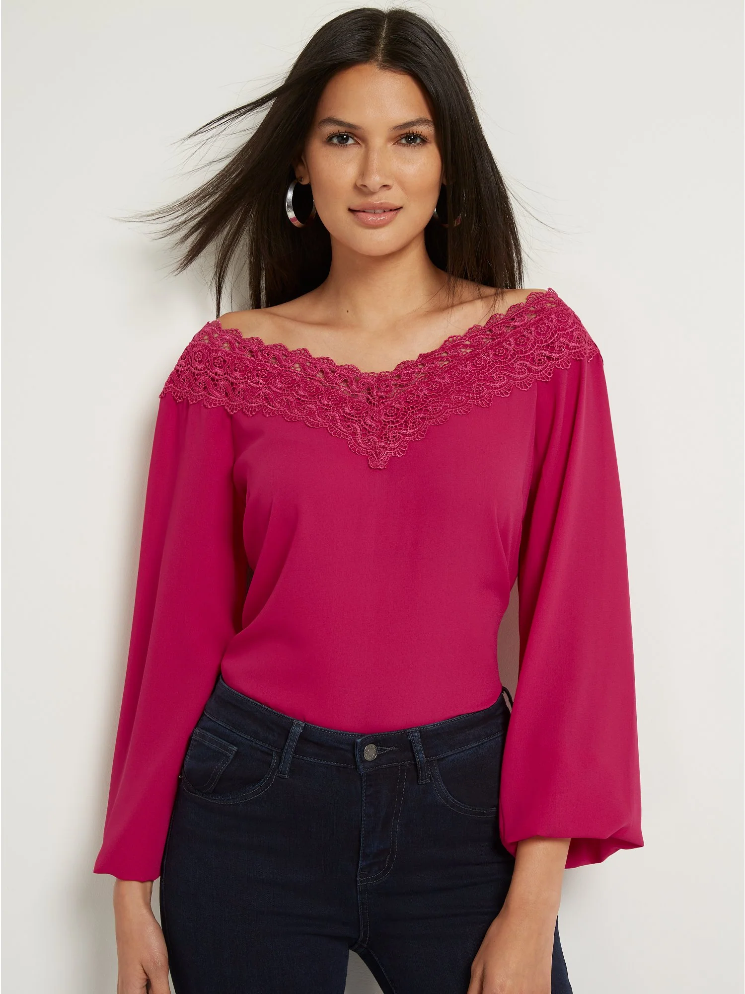 Lace-Detail Off-The-Shoulder Top - Image 5