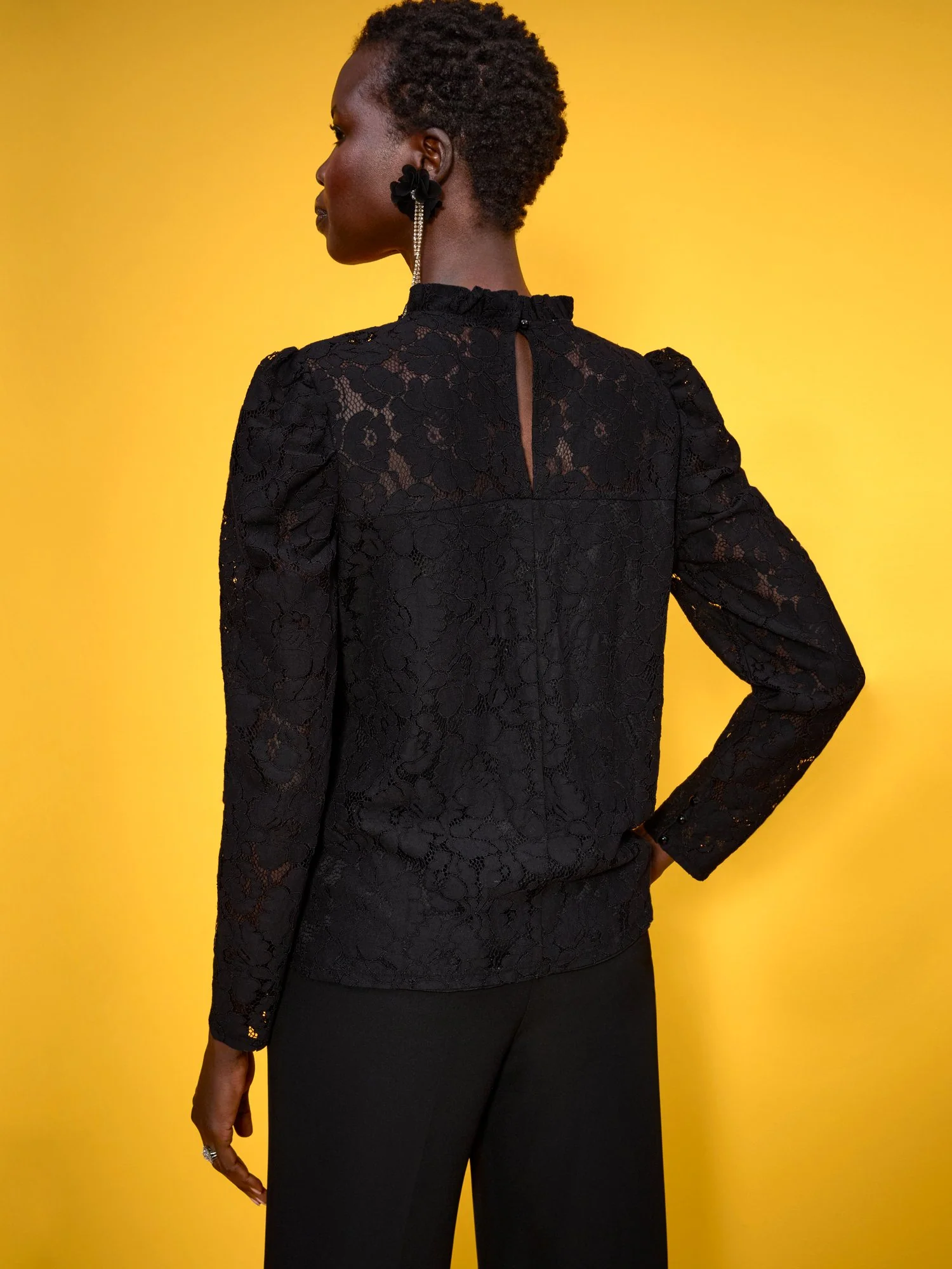 Lace Mock-Neck Top - Image 3