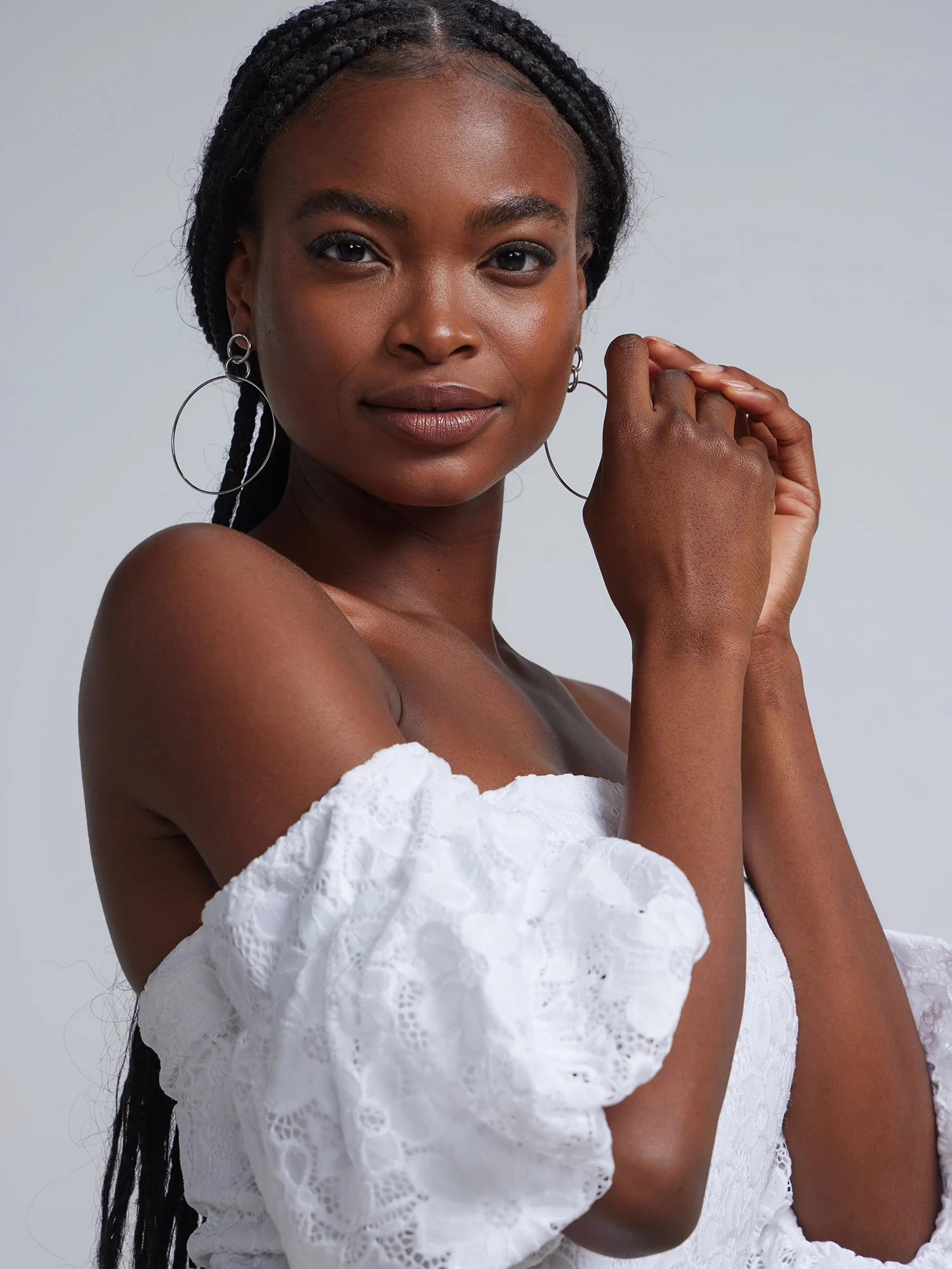 Lace Off-The-Shoulder Puff-Sleeve Corset Blouse - Image 4