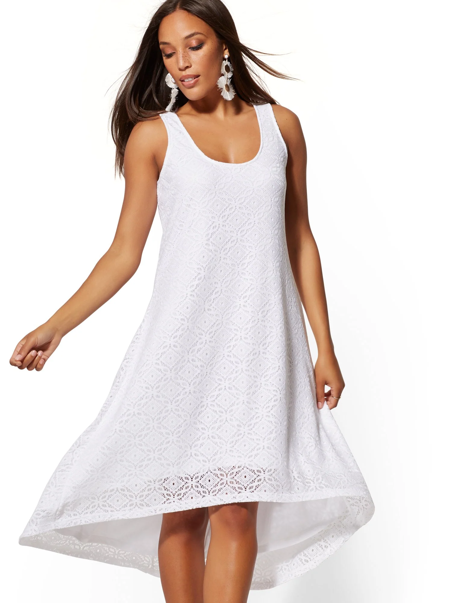 Lace-Overlay Hi-Lo Tank Dress - Image 2