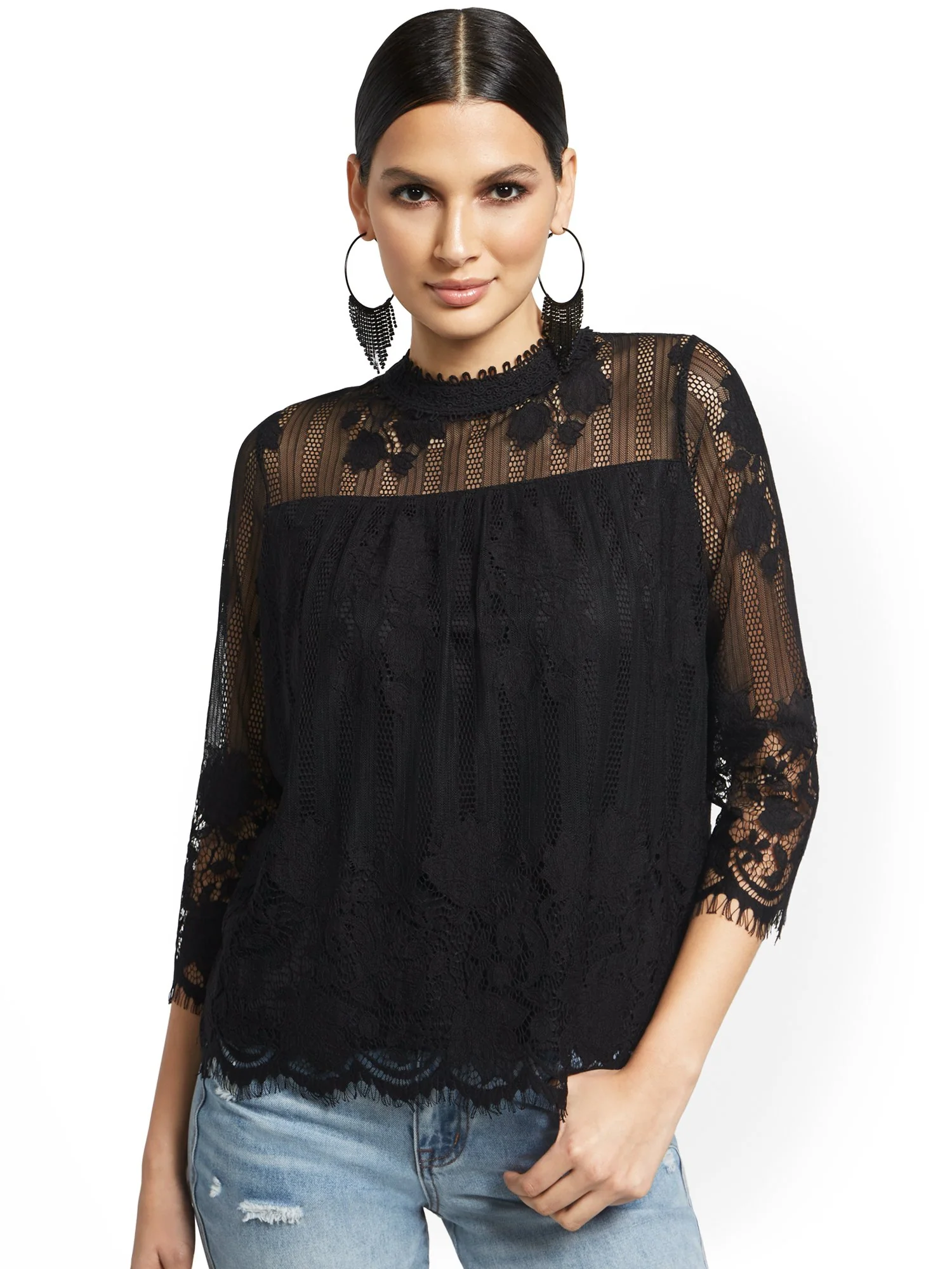 Lace Overlay Top