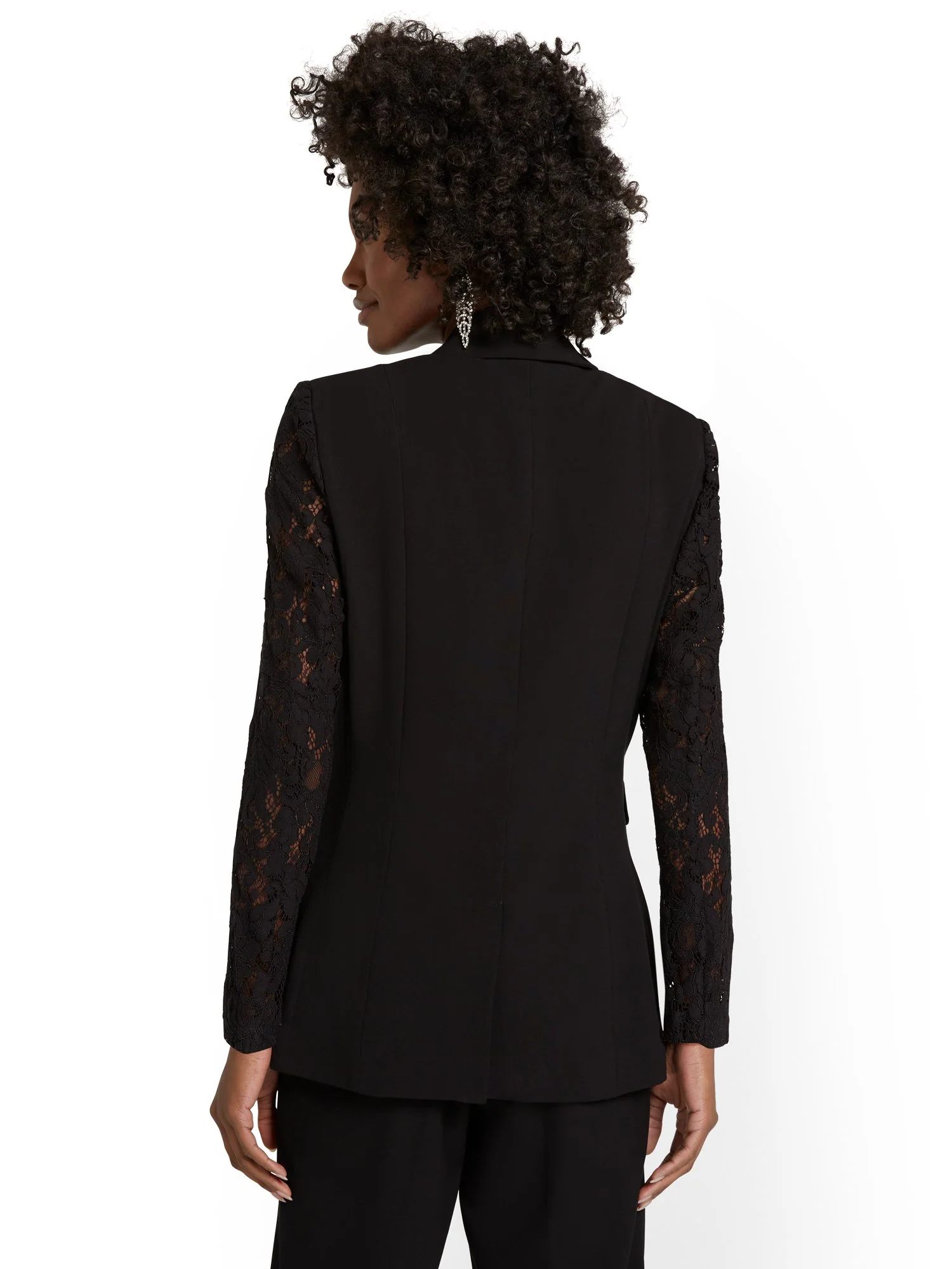 Lace-Sleeve Blazer - Image 3