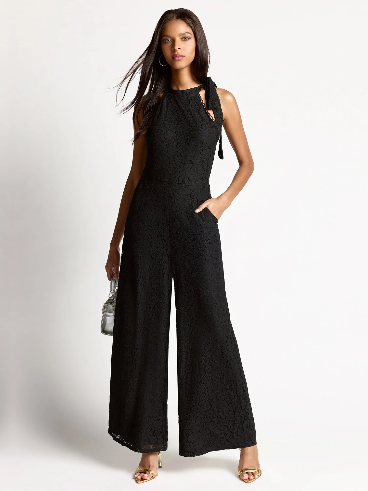 Lace Tie-Shoulder Jumpsuit - Just Me - Image 2