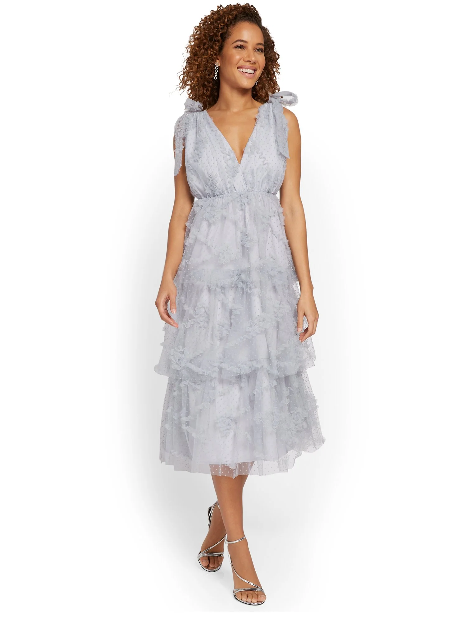 Just Me Lace Tie-Shoulder Midi Dress - Brands We Love