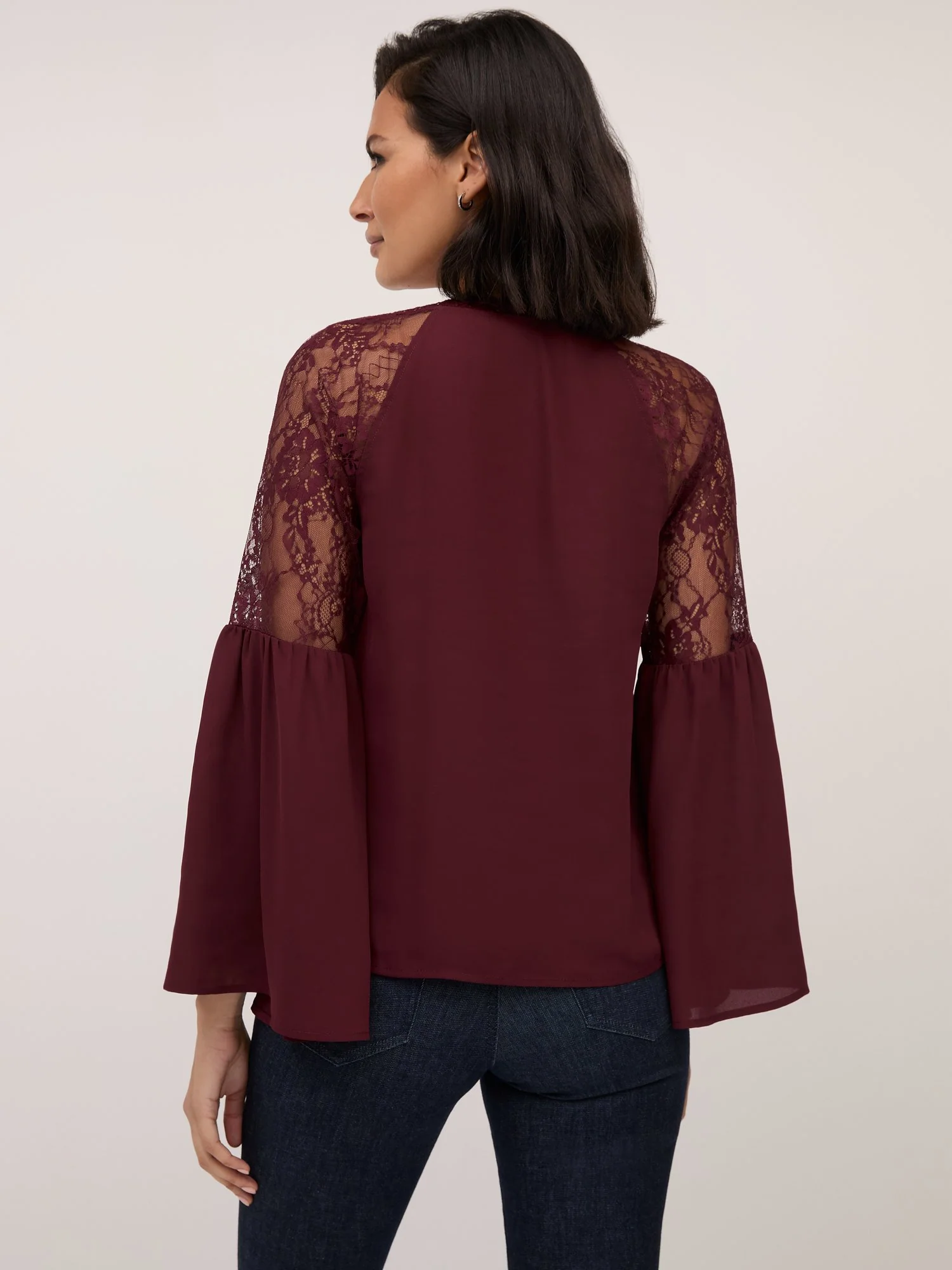 Lace-Trim Bell-Sleeve Top - Image 10