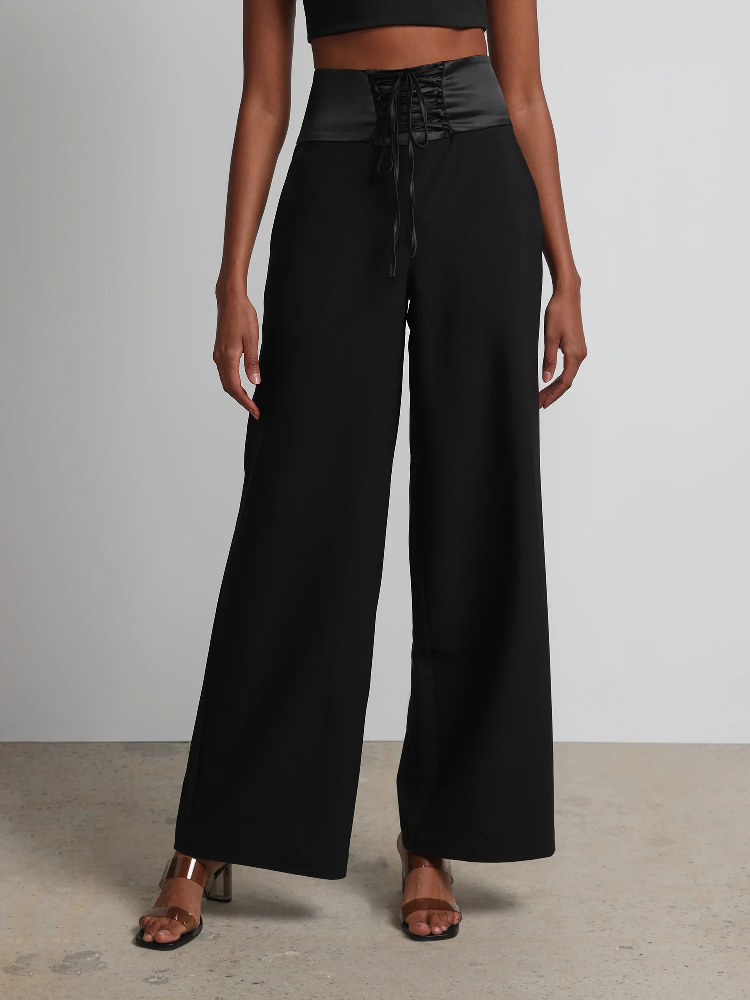 Lace-Up Palazzo Pant