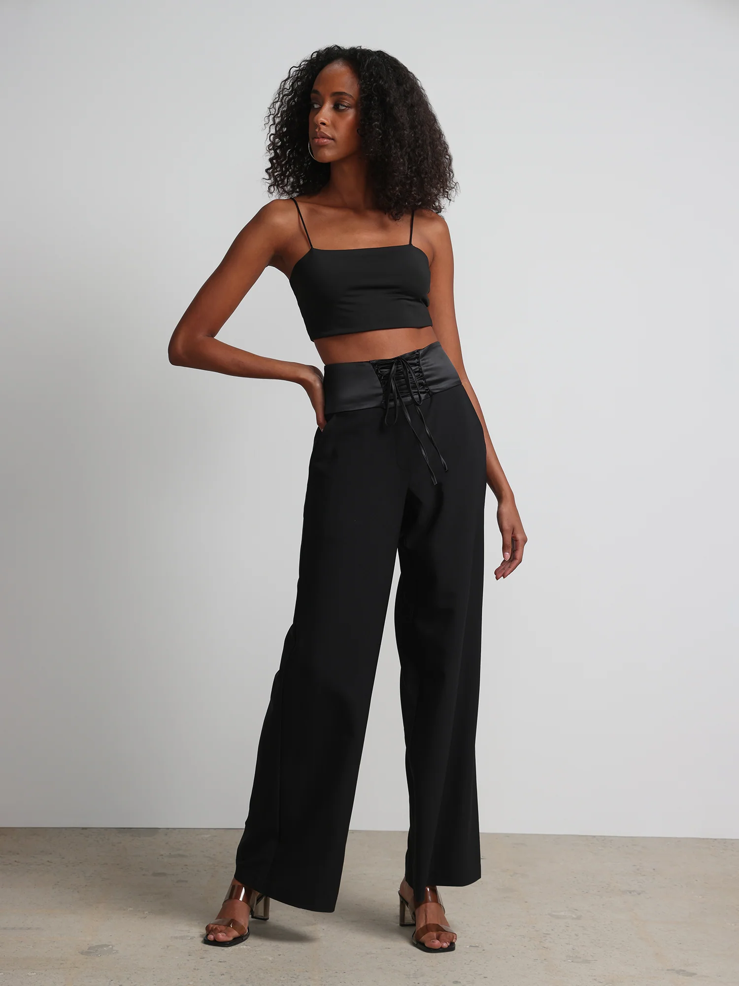 Lace-Up Palazzo Pant - Image 2