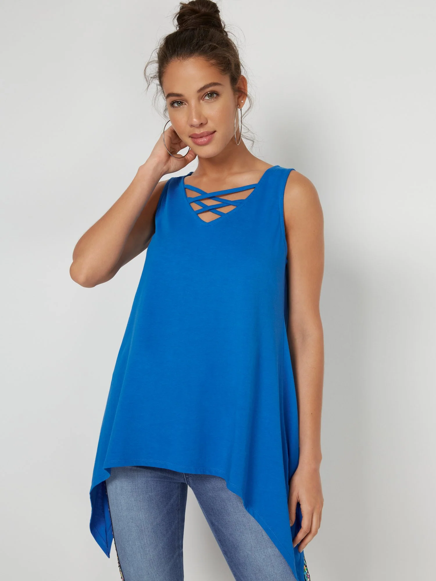Lace-Up Perfect Tunic Tee - Image 2