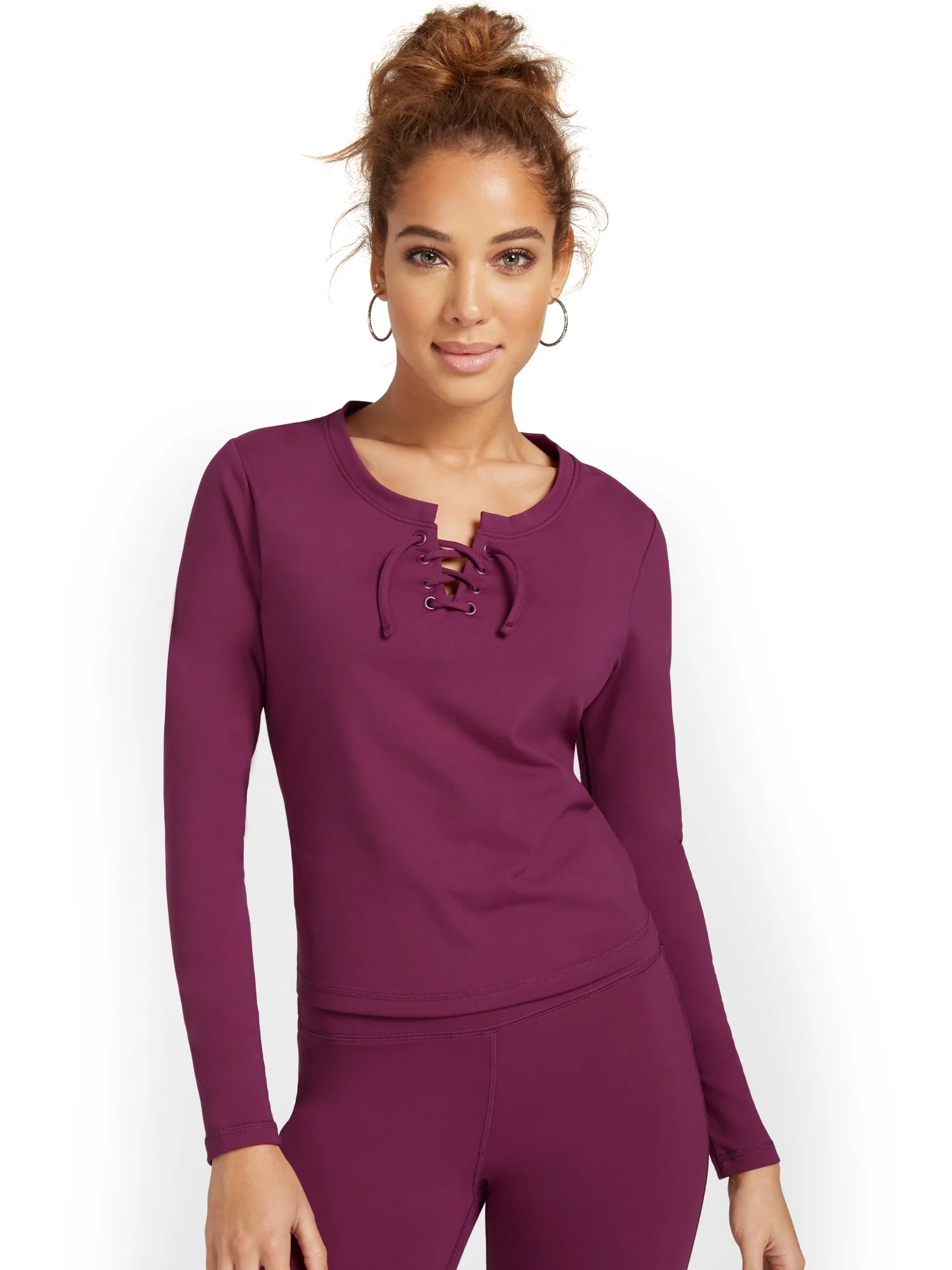 Lace-Up Yoga Top - City Contour - Image 5