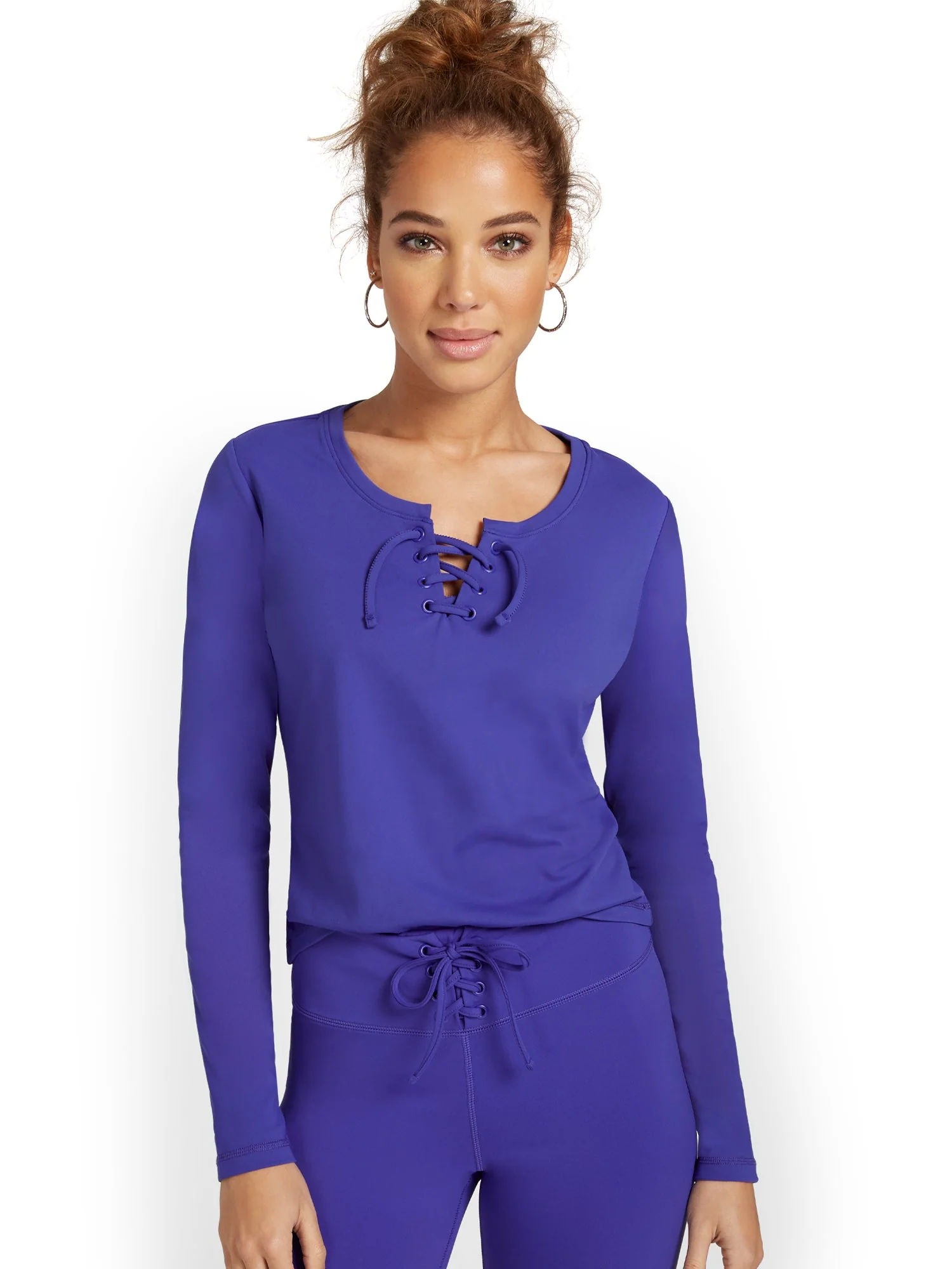 Lace-Up Yoga Top - City Contour - Image 8