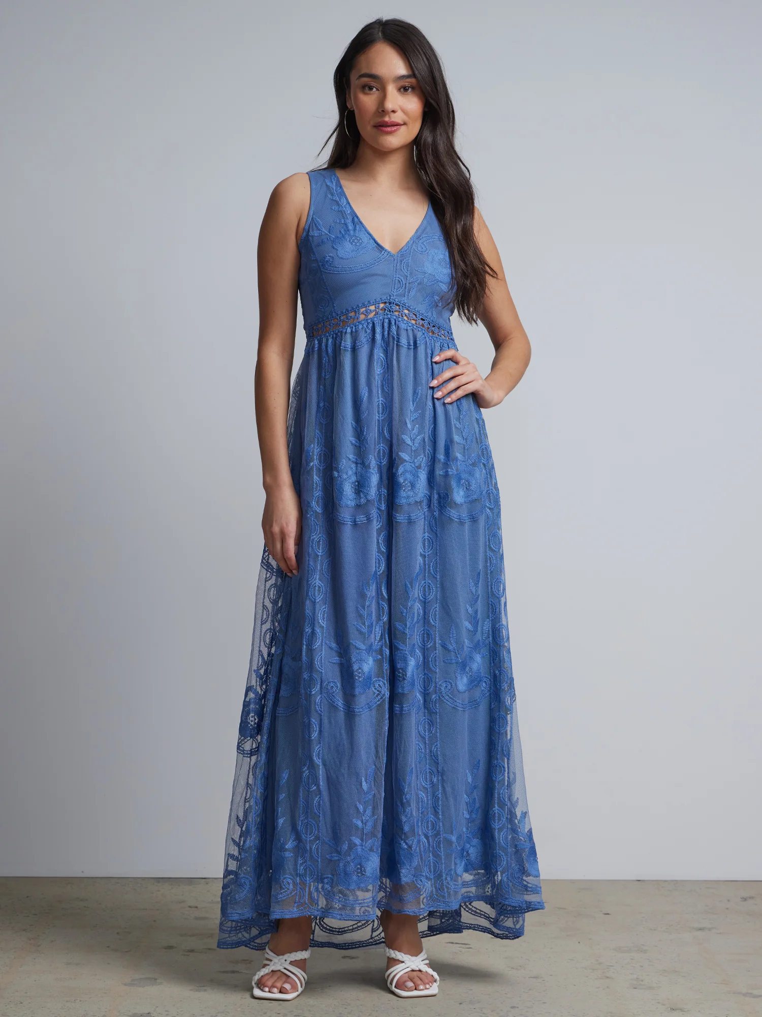 Lace V-Neck Maxi Dress - Image 6
