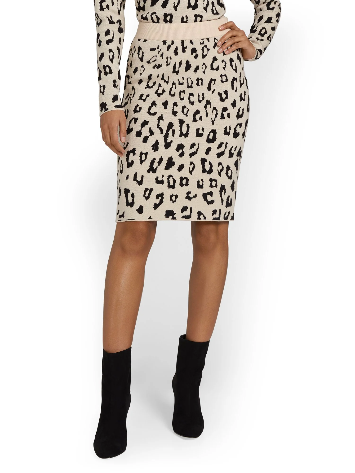 Allie Rose Leopard-Print Banded Midi Pencil Skirt - Brands We Love - Image 2