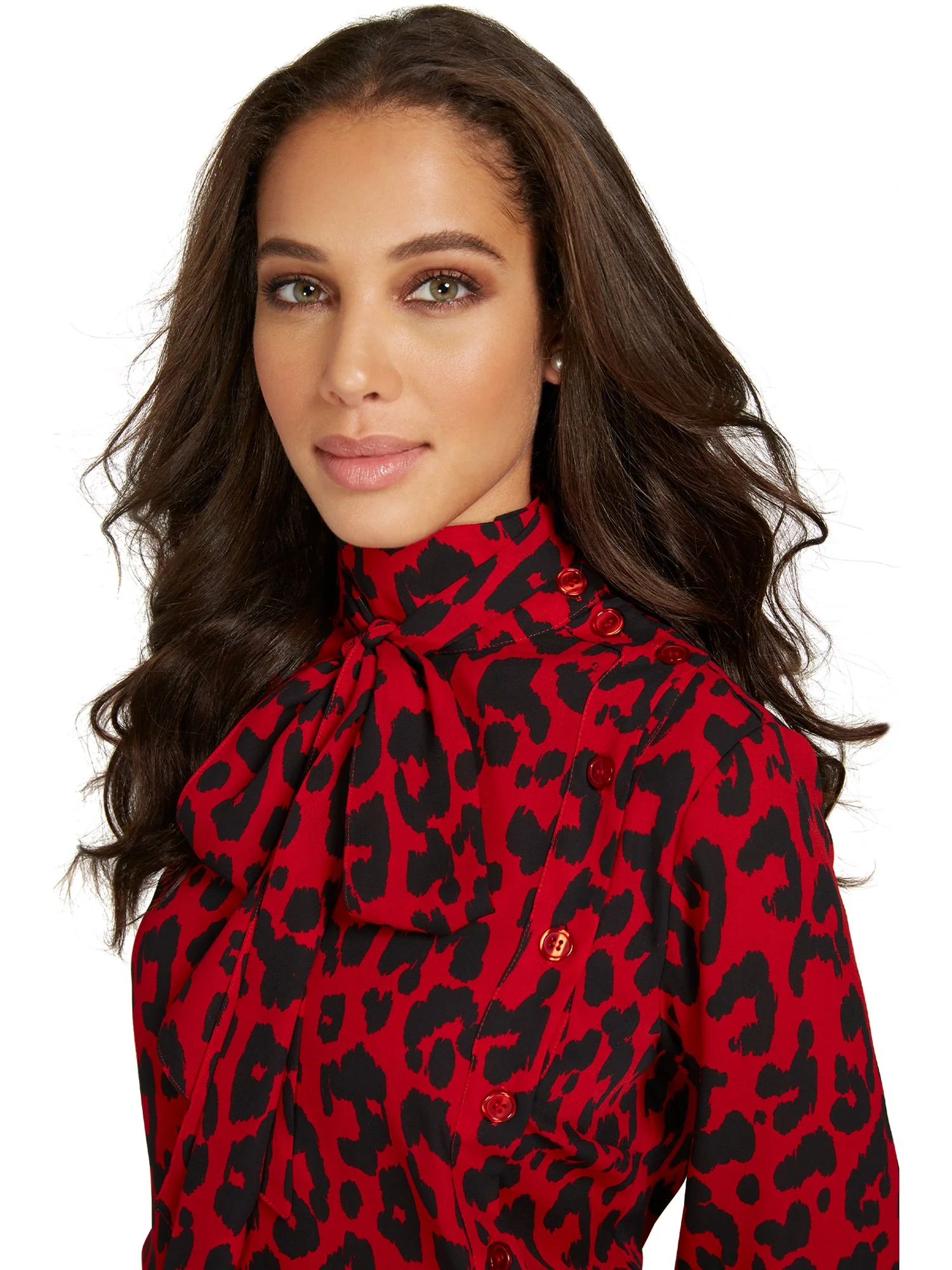 Leopard-Print Bow Blouse - Image 4