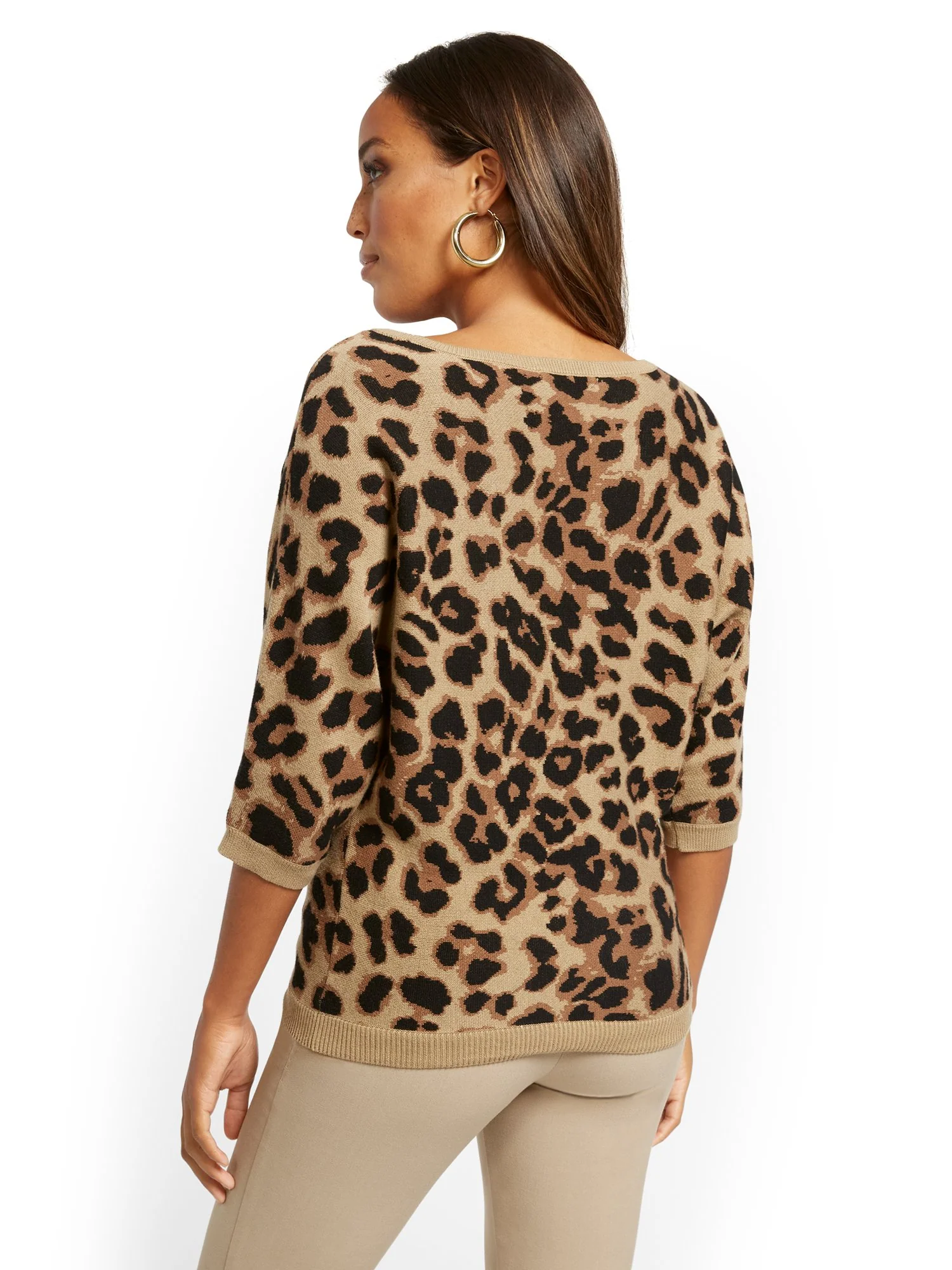 Leopard-Print Easy Dolman Sweater - Image 3