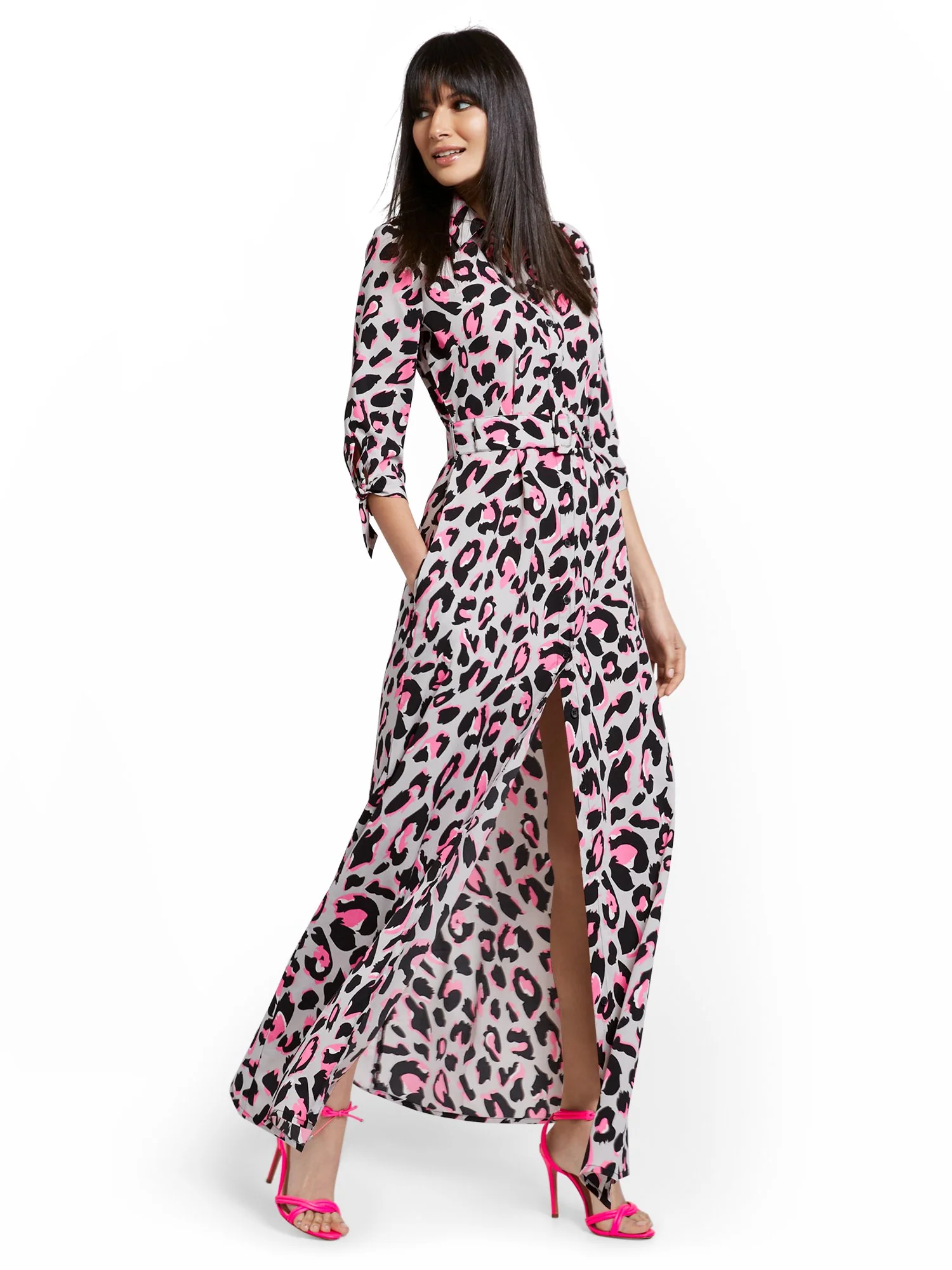 Leopard-Print Maxi Shirtdress - Image 4