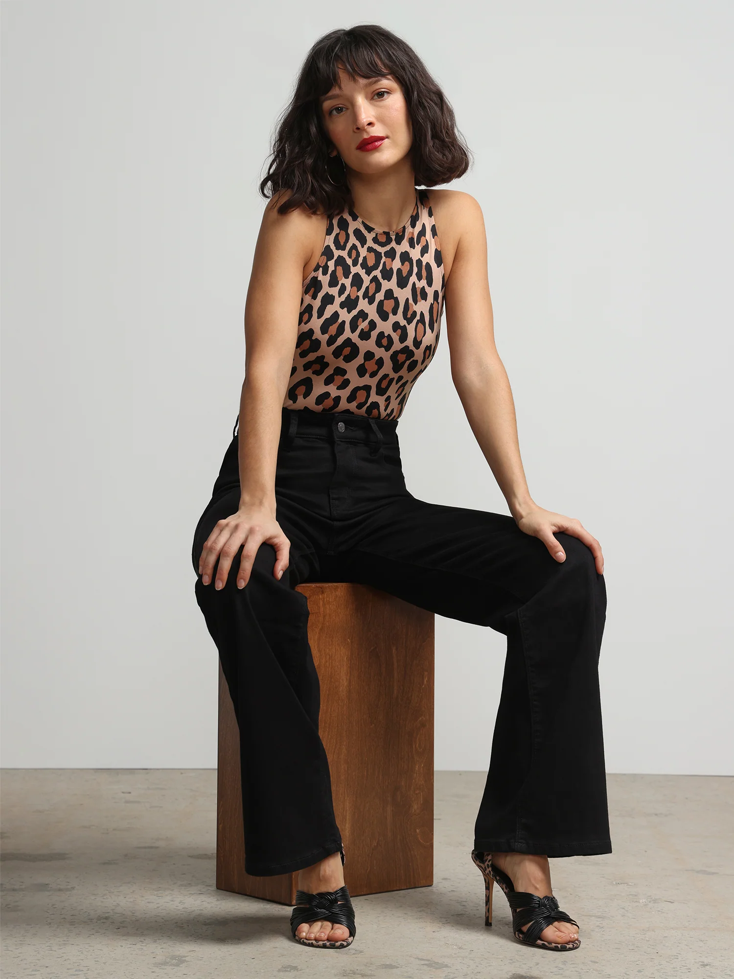 Leopard-Print Mock-Neck Bodysuit - Contour Knits - Image 4