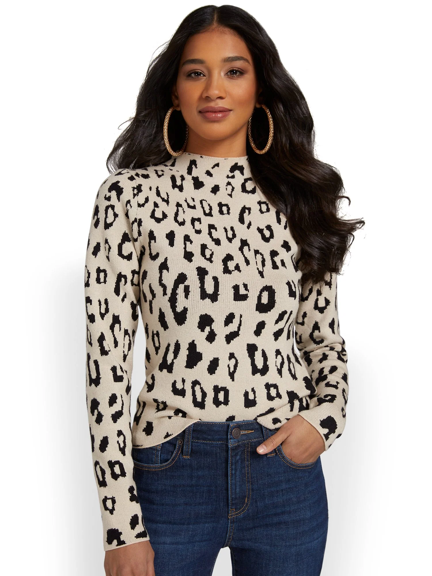 Allie Rose Leopard-Print Mock-Neck Top - Brands We Love - Image 4