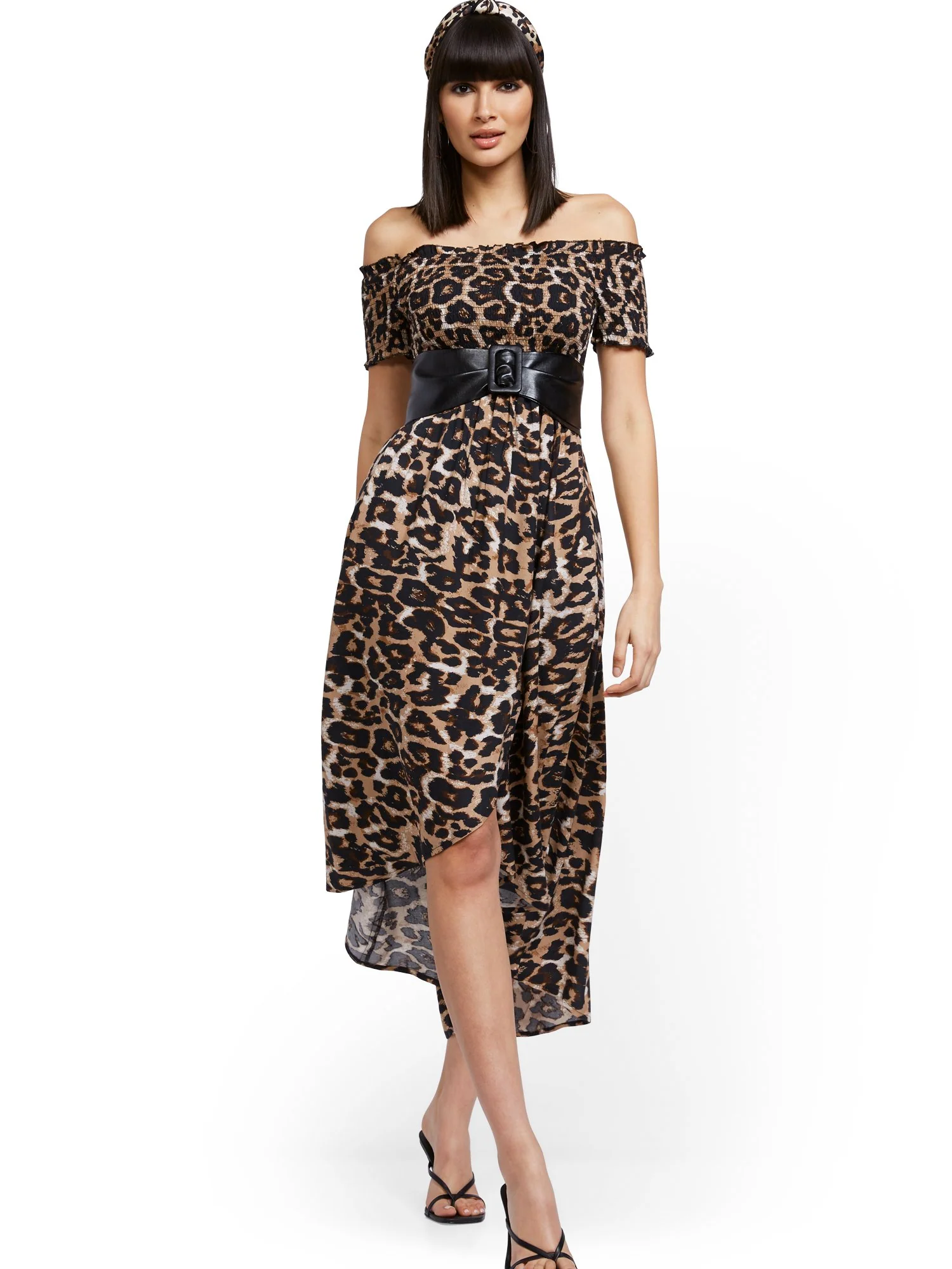 Leopard-Print Off-The-Shoulder Hi-Lo Wrap Maxi Dress - Image 2