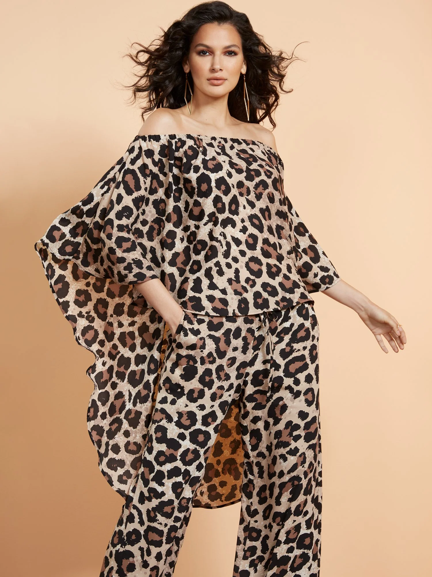 Leopard-Print Off-The-Shoulder Top - Image 2