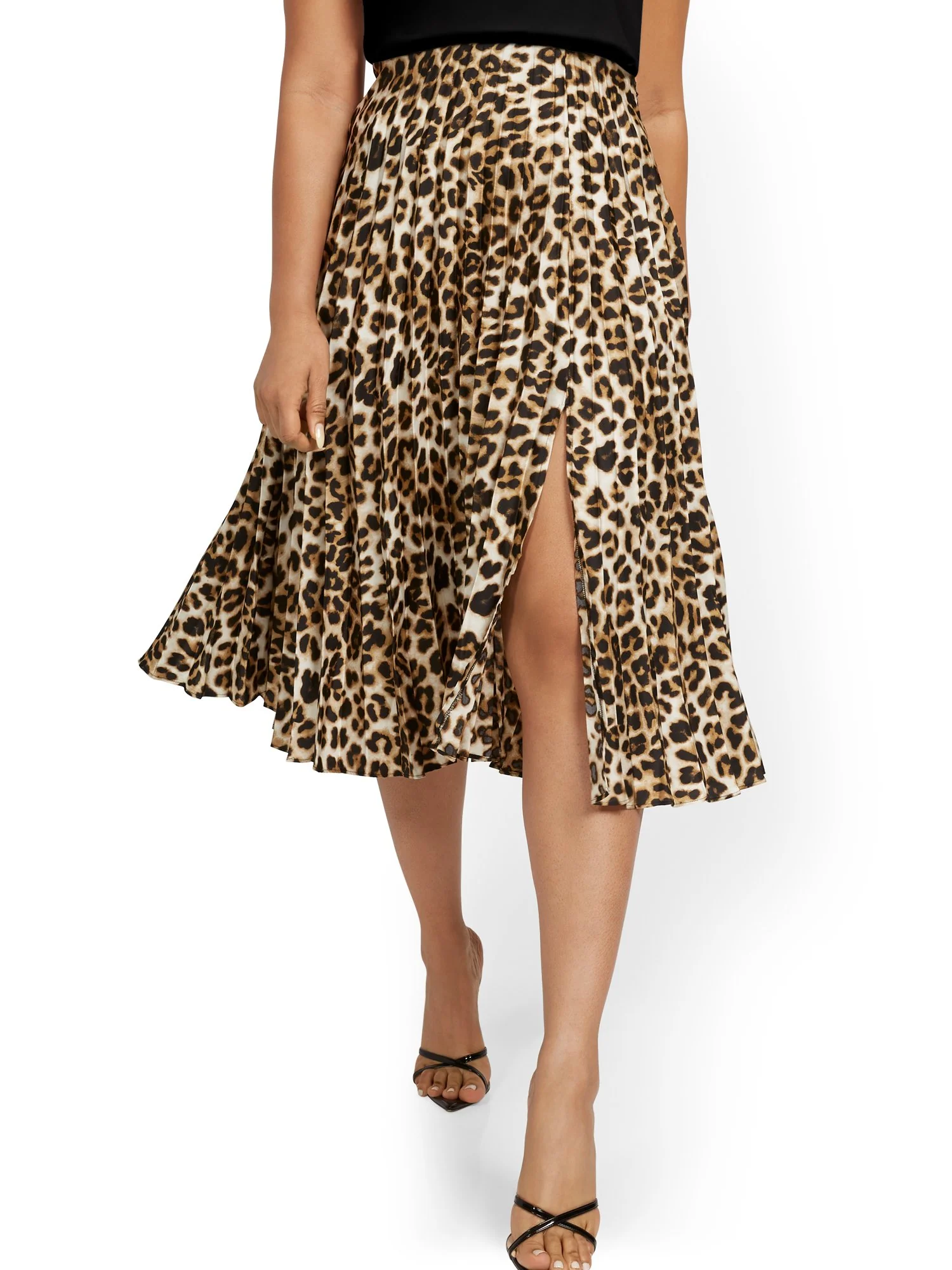 Leopard-Print Pleated Skirt - Image 2
