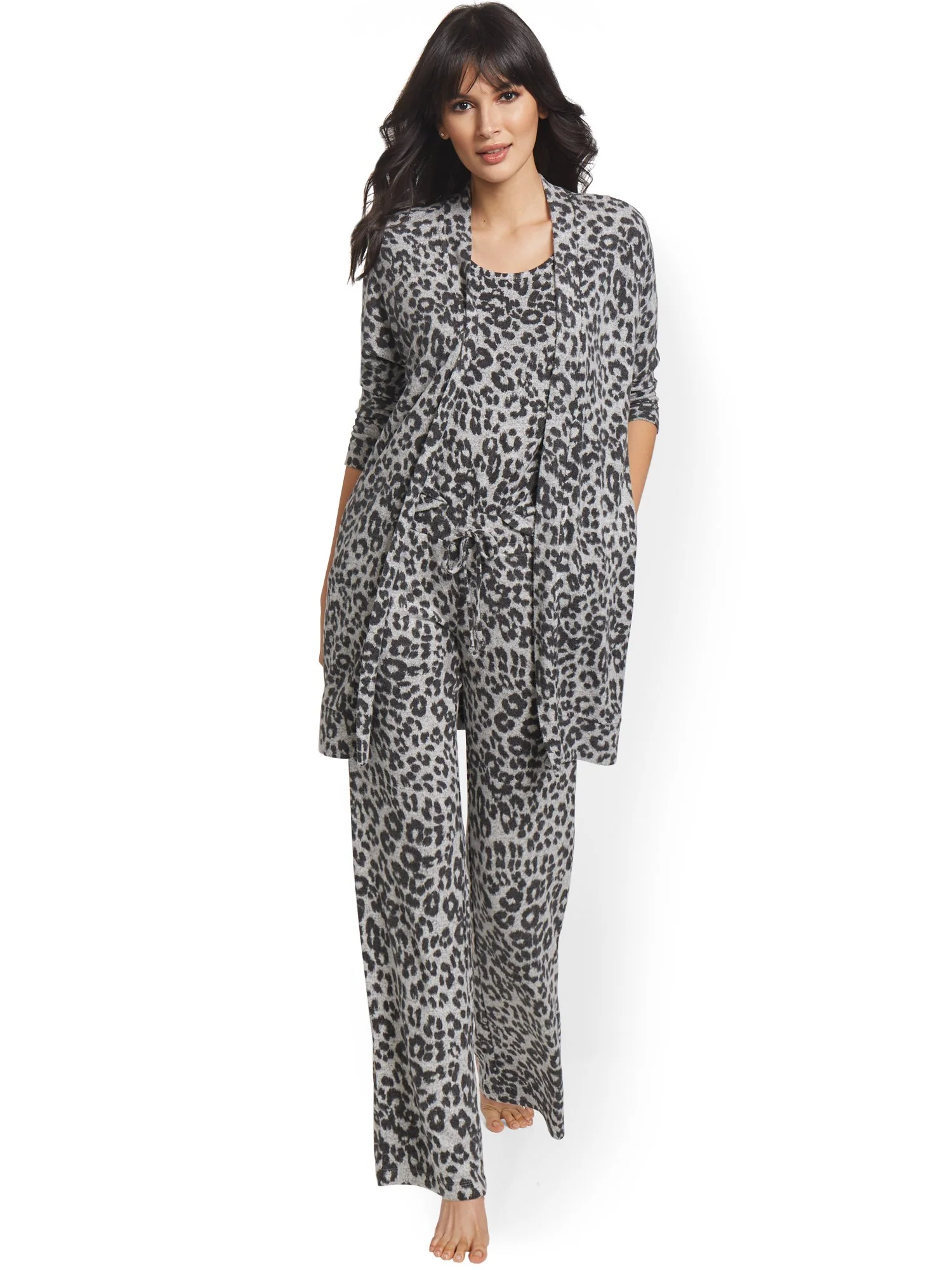 Leopard-Print Super-Soft Knit Duster Cardigan - Image 2