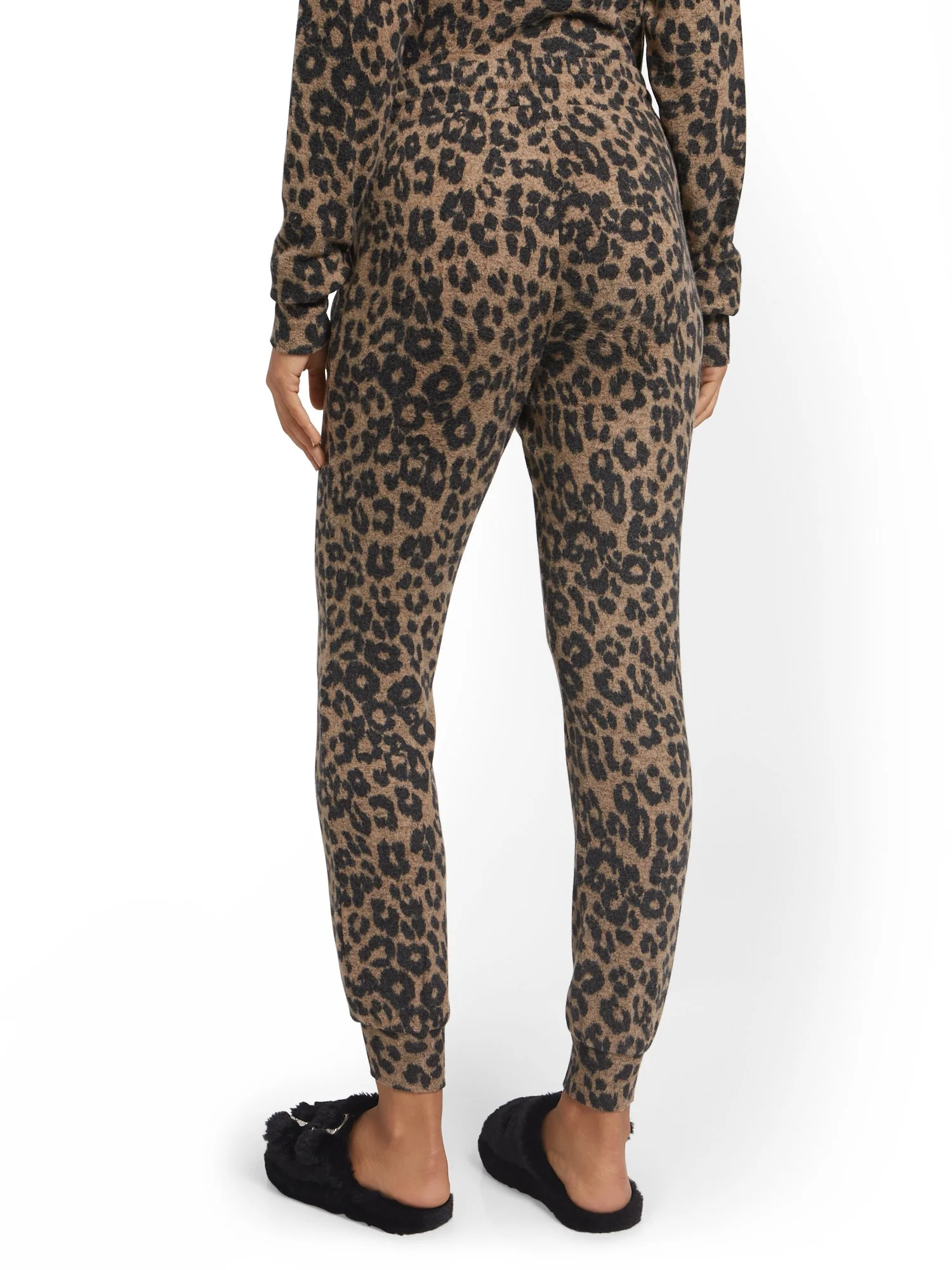 Leopard-Print Super-Soft Knit Slim Jogger Pant - Image 3