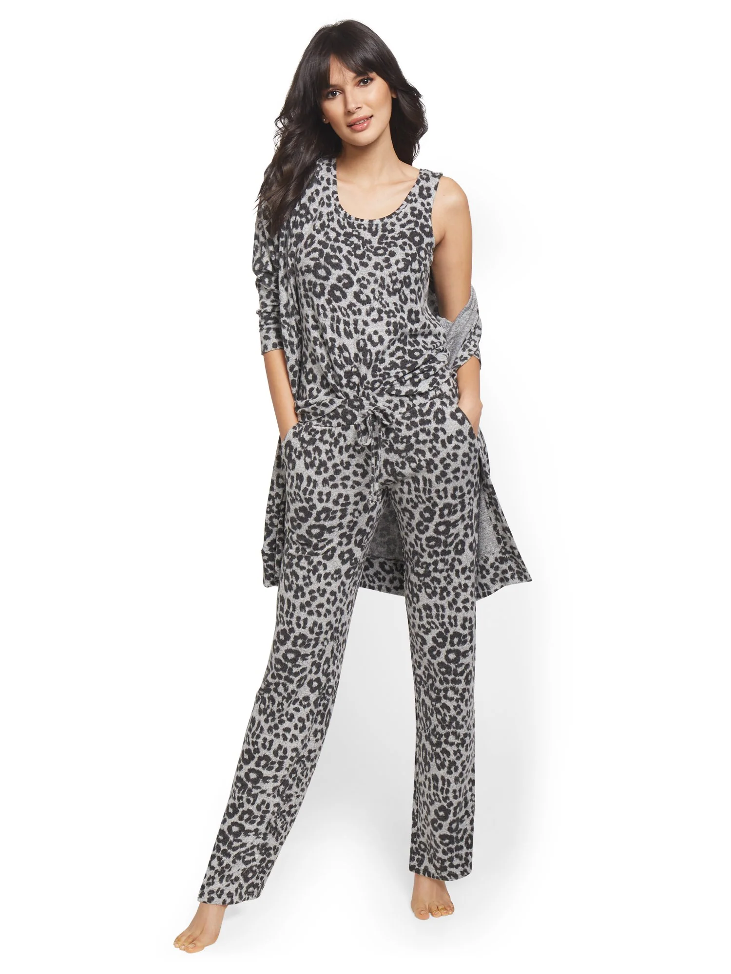 Leopard-Print Super-Soft Knit Wide-Leg Pant - Image 4