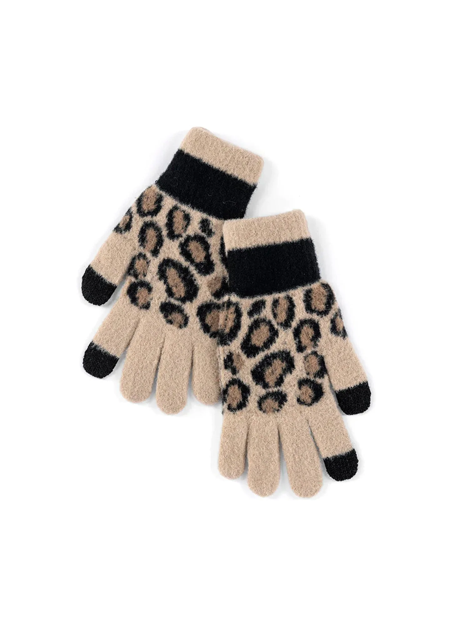 Shiraleah Leopard Winter Knit Touchscreen Gloves - Brands We Love - Image 3
