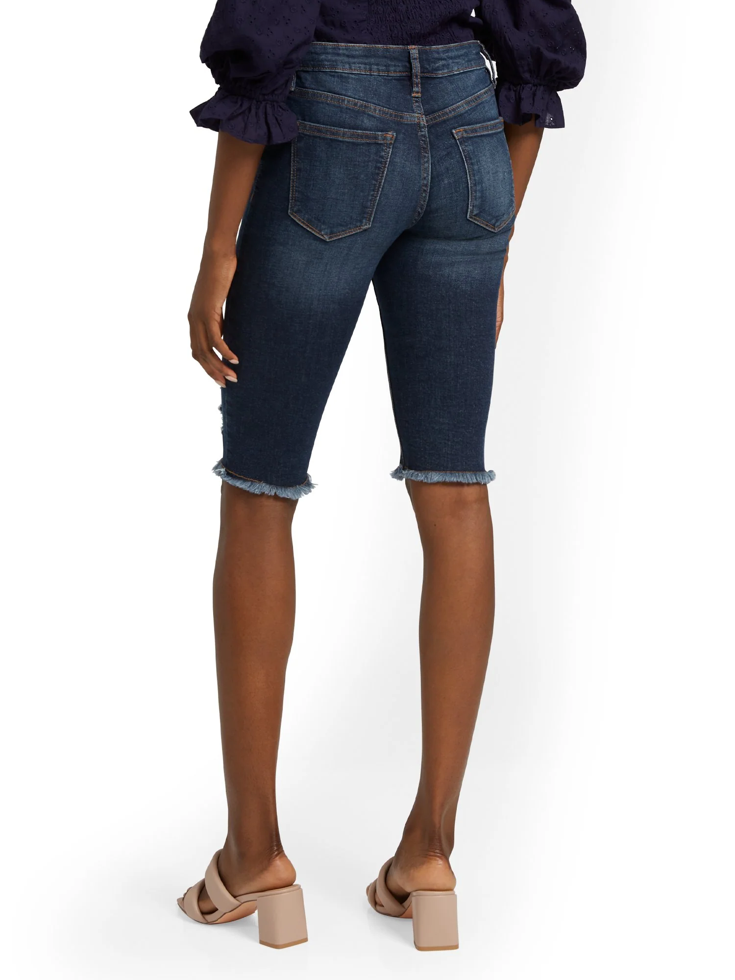 Lexi High-Waisted 13-Inch Bermuda Short - Dark Blue Wash - Image 2
