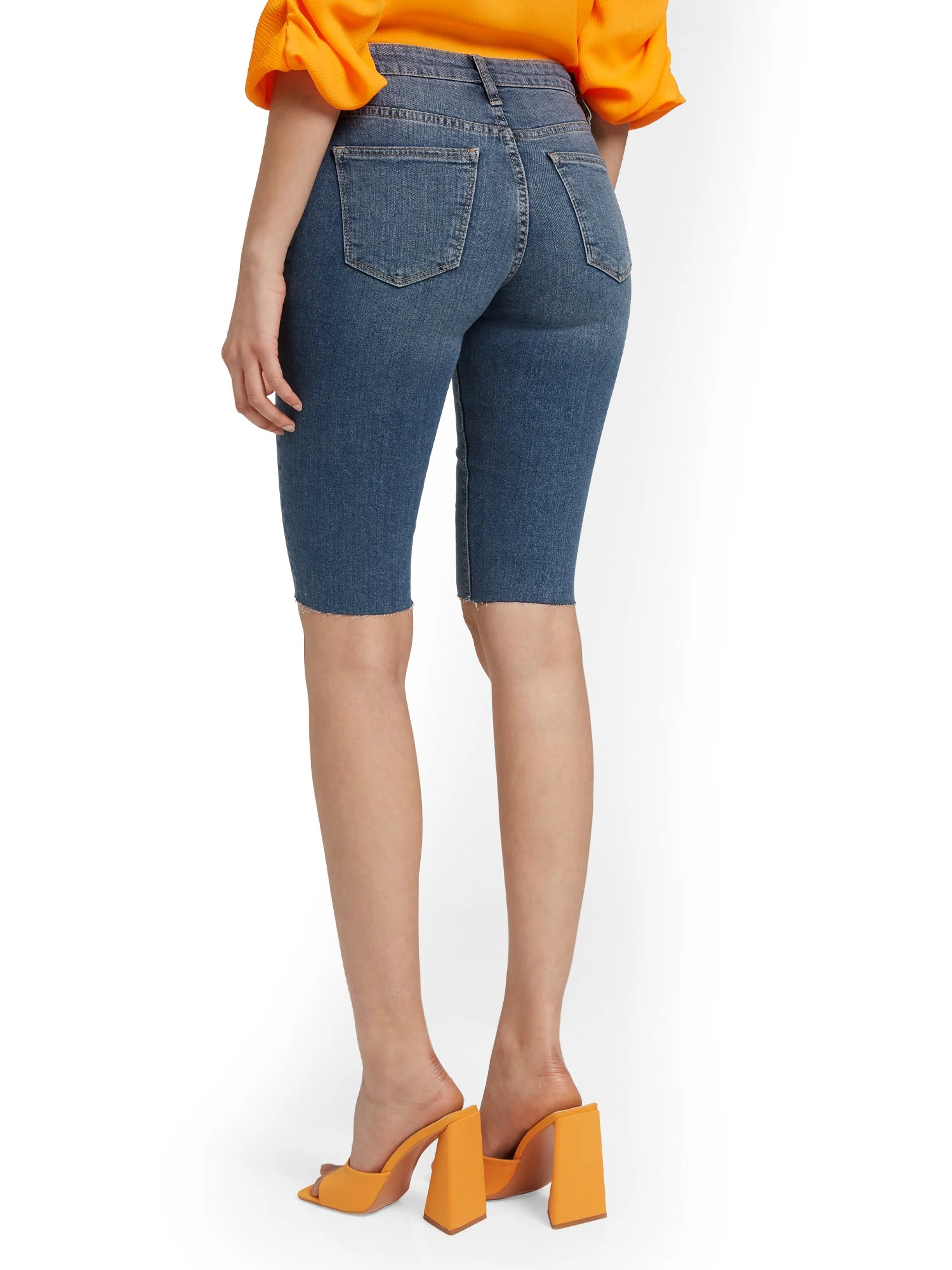Lexi High-Waisted 13-Inch Bermuda Short - Medium Blue Wash - Image 3