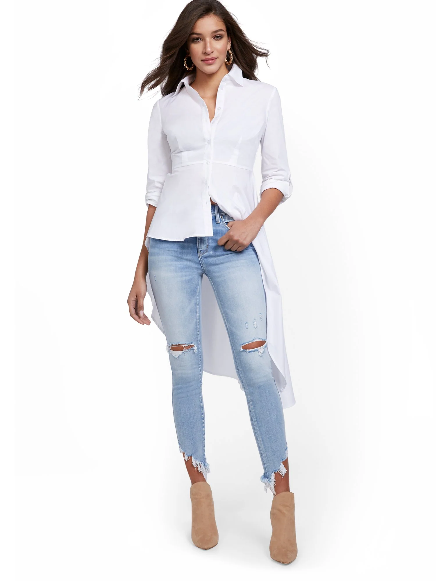 Lexi High-Waisted Distressed Super-Skinny Ankle Jeans - Image 4