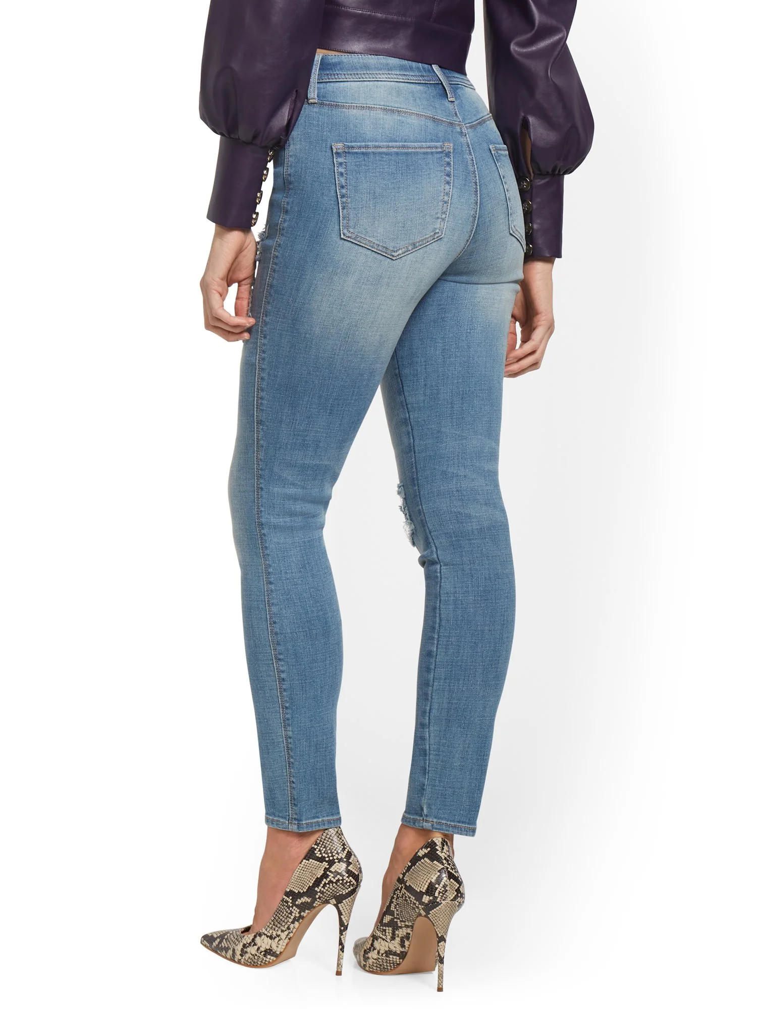 Lexi High-Waisted Distressed Super-Skinny Jeans - Image 3