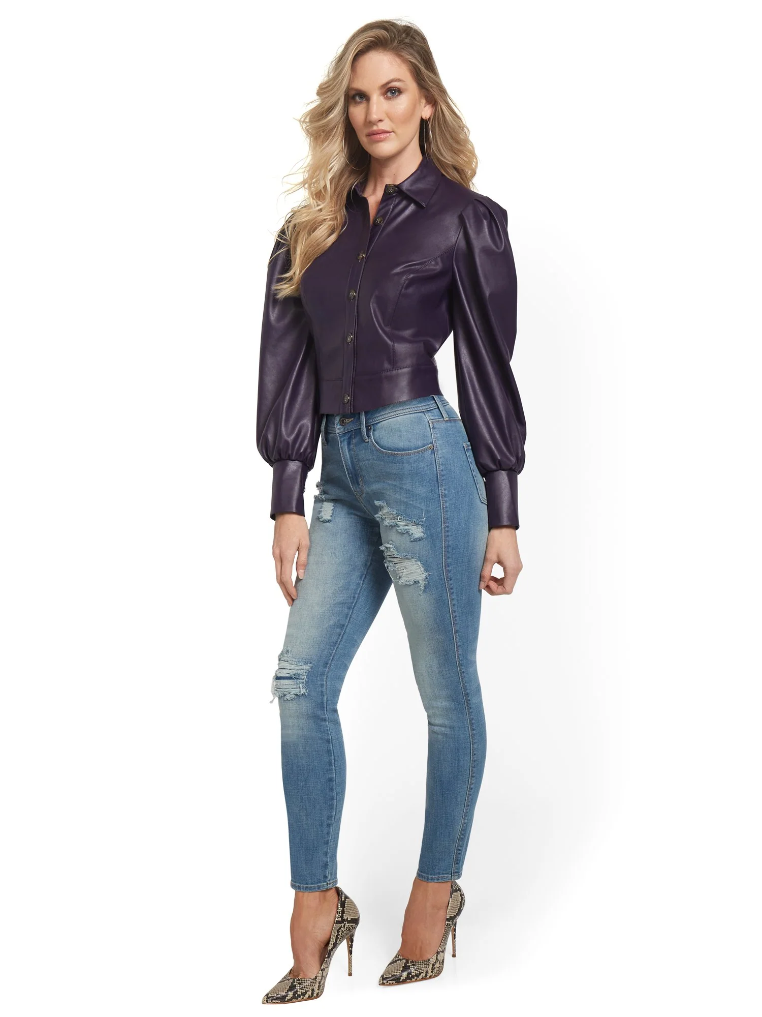 Lexi High-Waisted Distressed Super-Skinny Jeans - Image 5