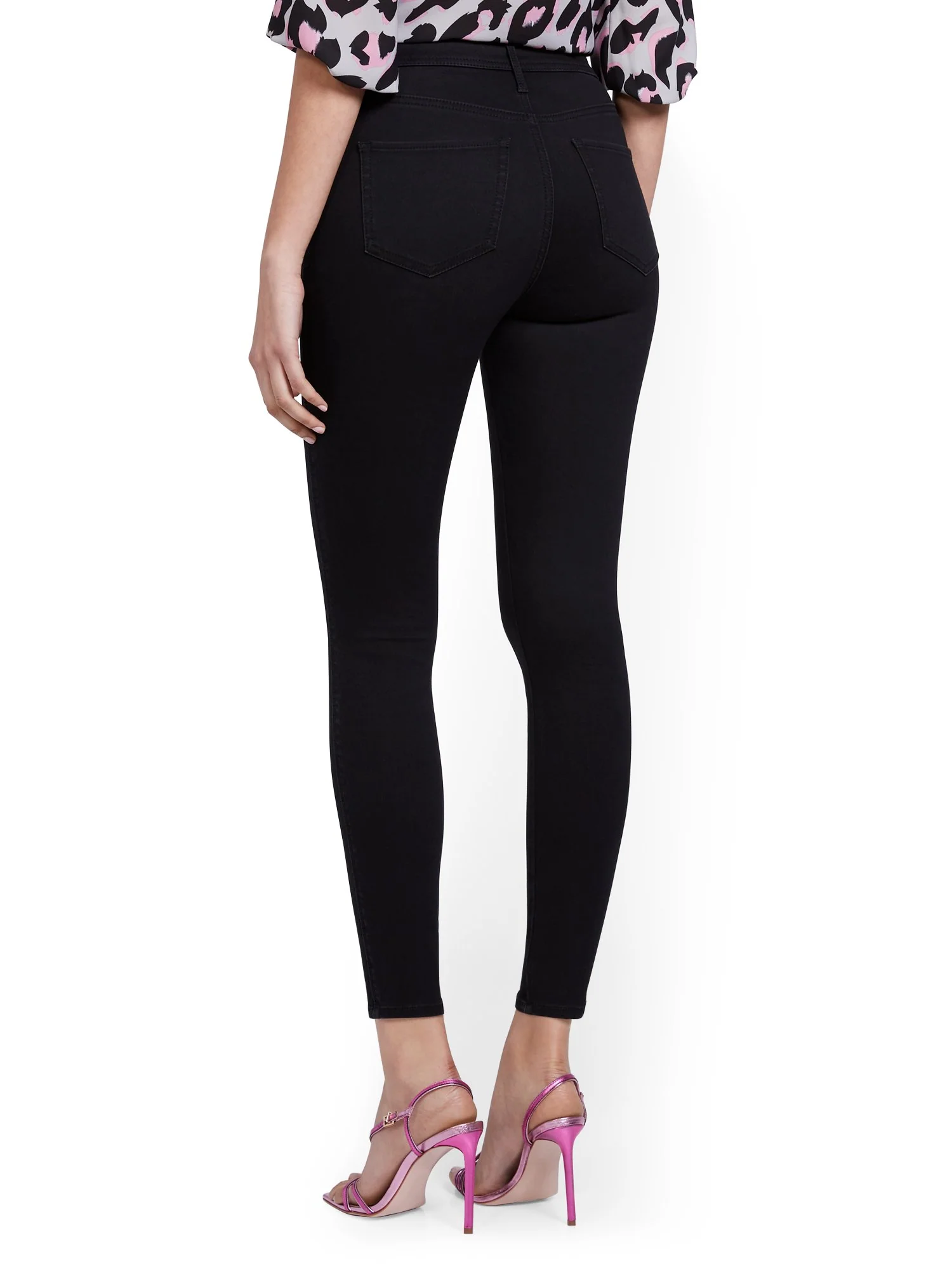Lexi High-Waisted Super-Skinny Ankle Jeans - Black Wash - Image 3