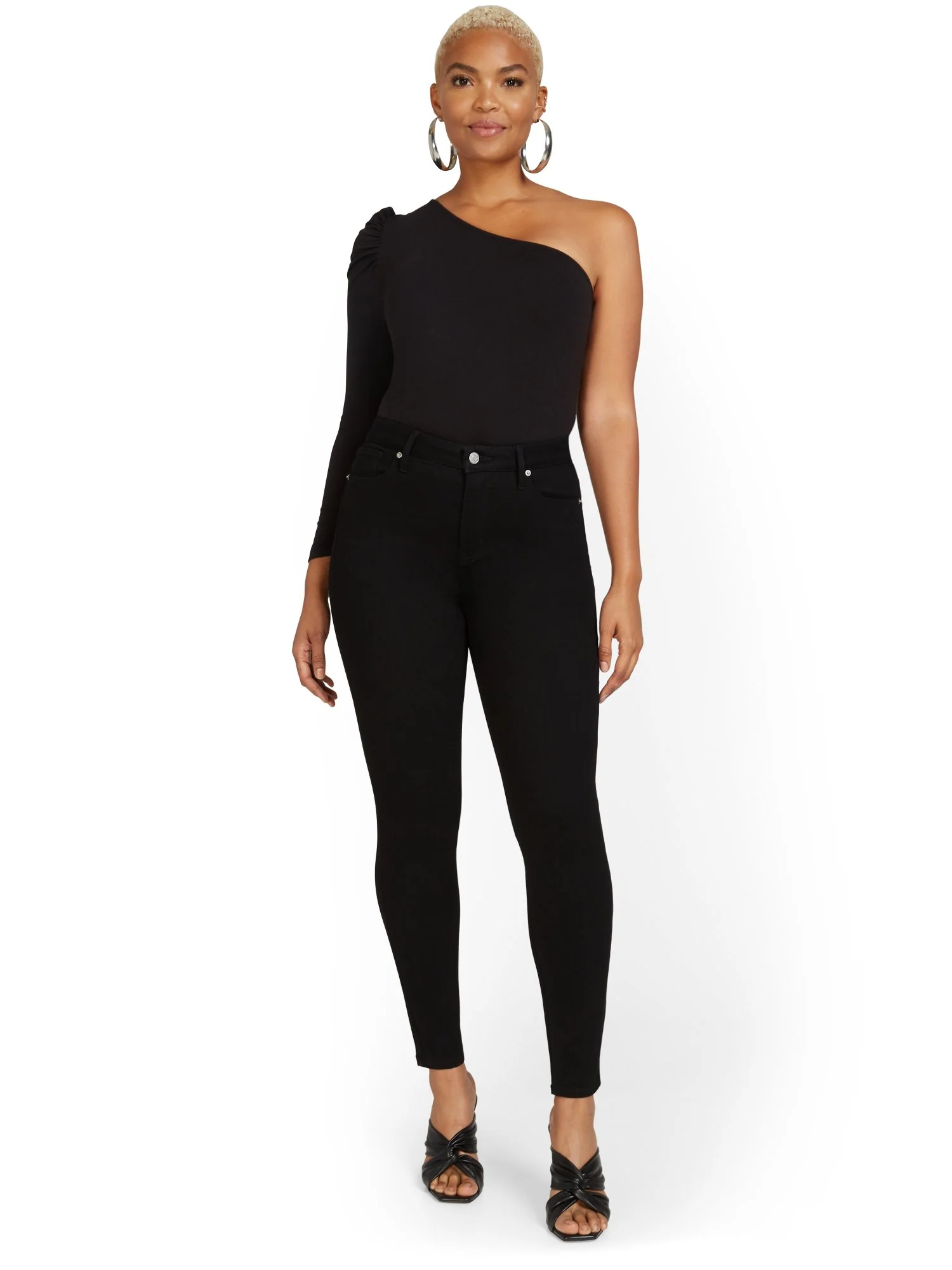 Lexi High-Waisted Super-Skinny Jeans - Black - Image 2