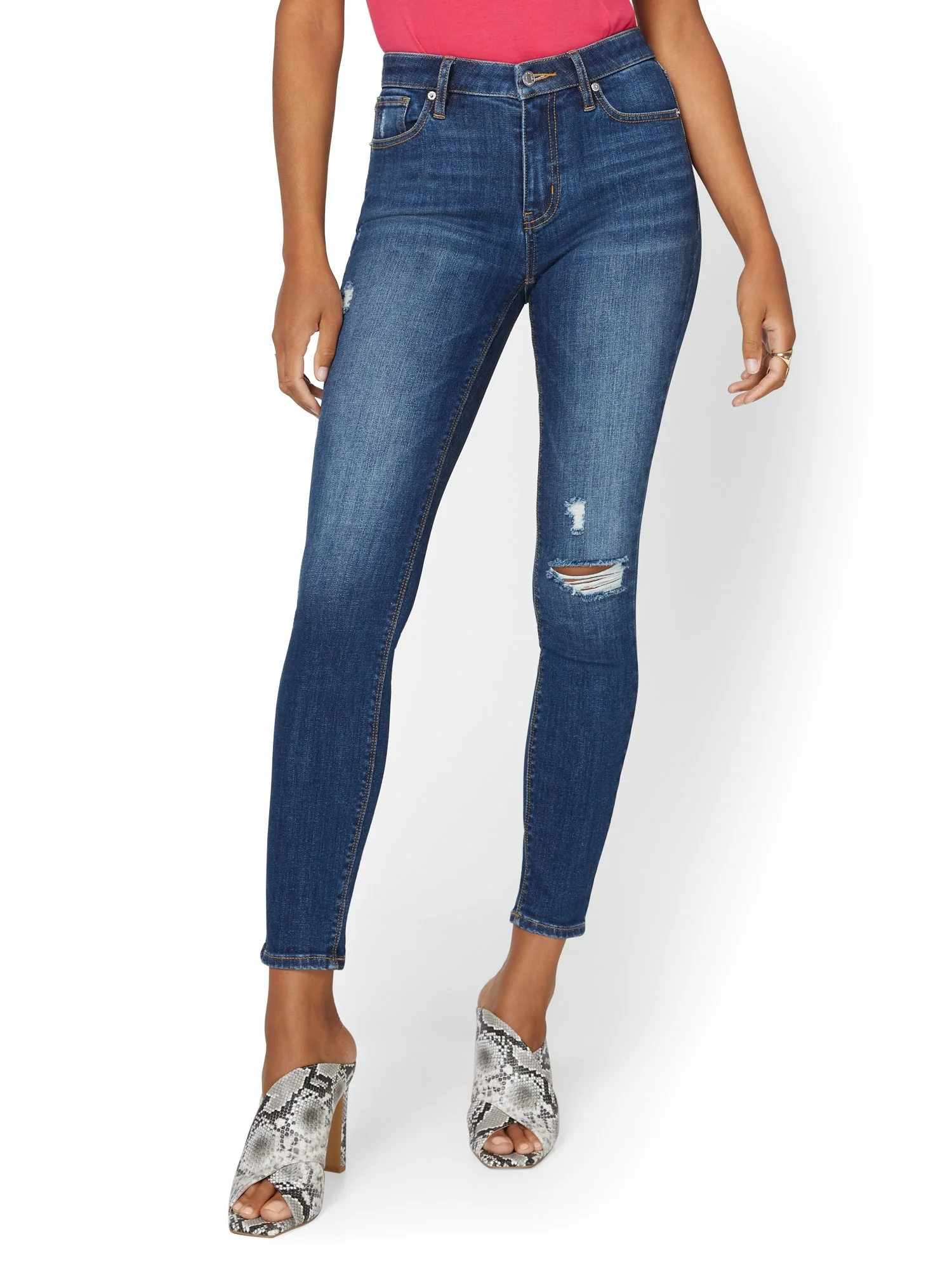 Lexi High-Waisted Super-Skinny Jeans - Medium Wash - Image 3