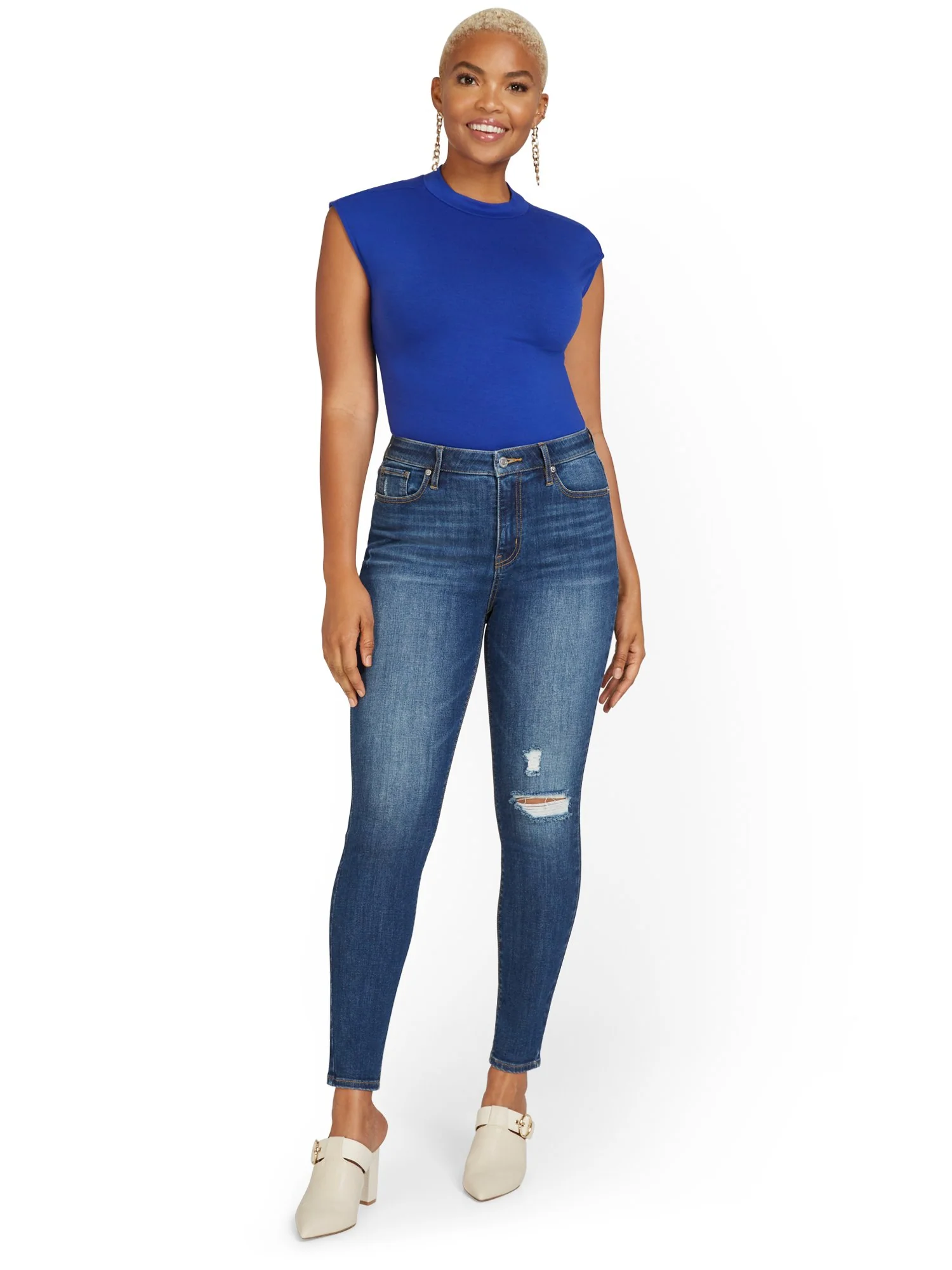 Lexi High-Waisted Super-Skinny Jeans - Medium Wash - Image 9