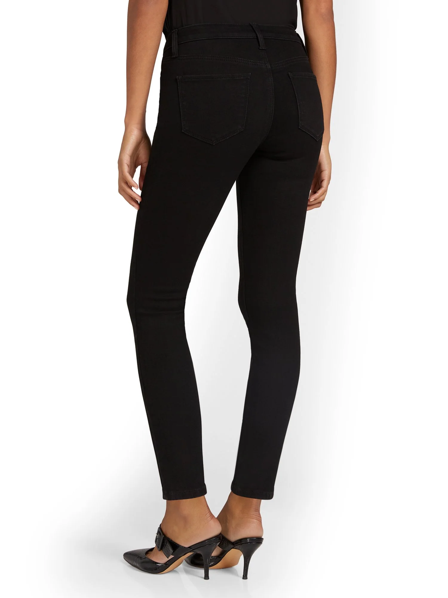 Lexi Mid-Rise Super-Skinny Ankle Jeans - Black - Image 3