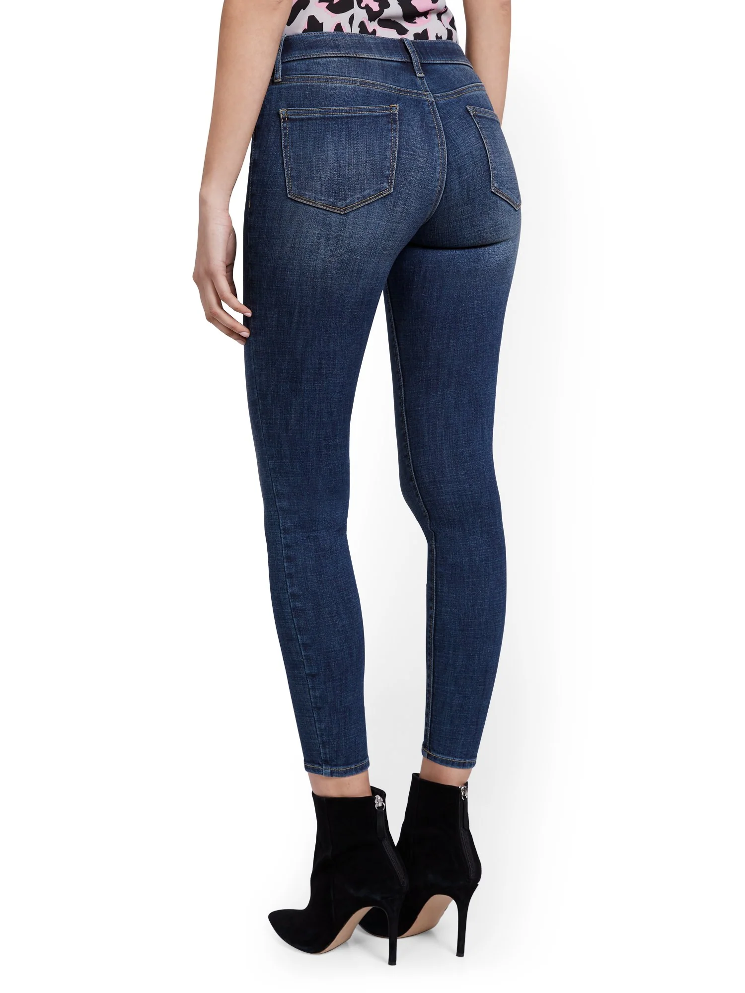 Lexi Mid-Rise Super-Skinny Ankle Jeans - Blue Hustle - Image 3