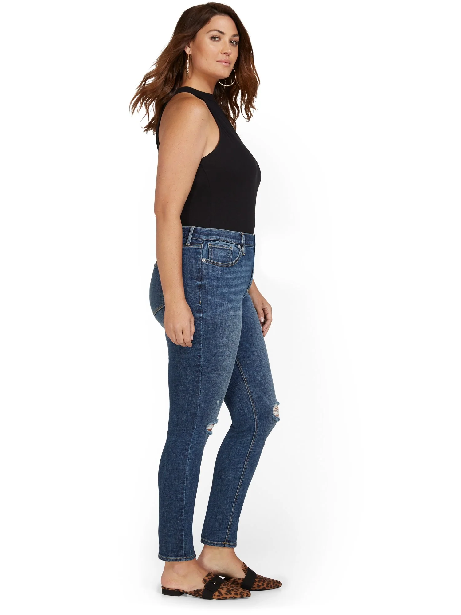 Lexi Mid-Rise Super-Skinny Jeans - Dark Wash - Image 7