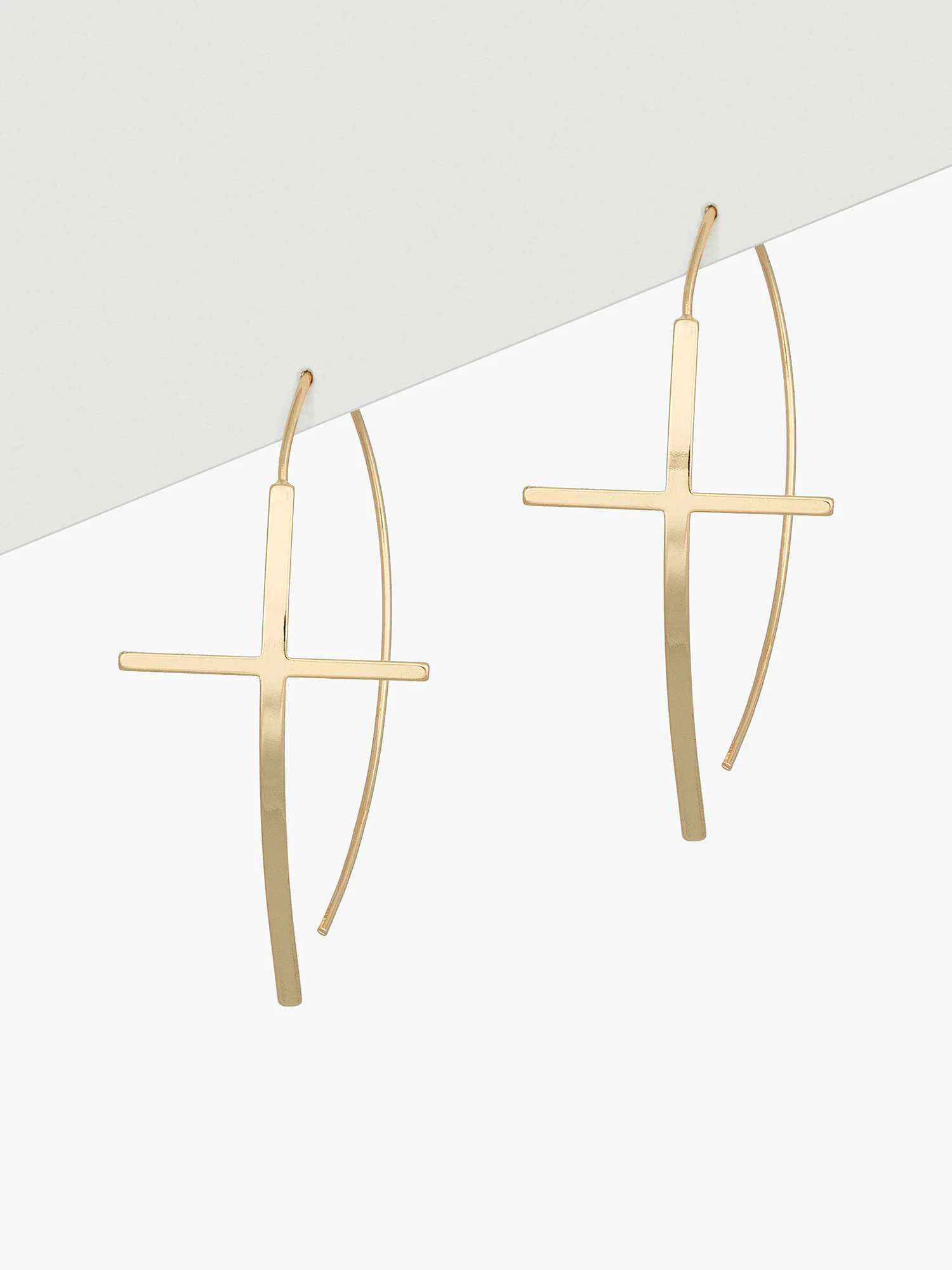 Lightweight Cross Dangler Earrings - Image 2