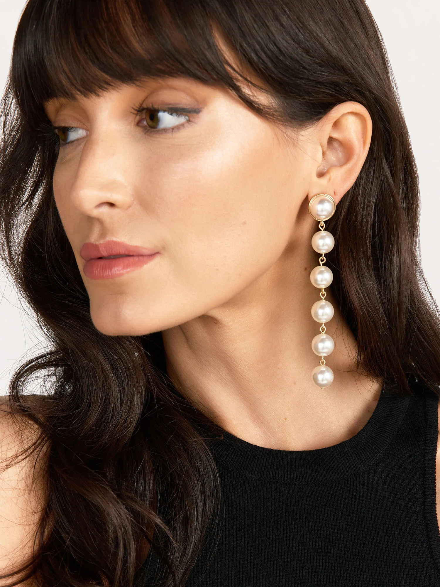 Linear Pearl Drop Earring - Image 3