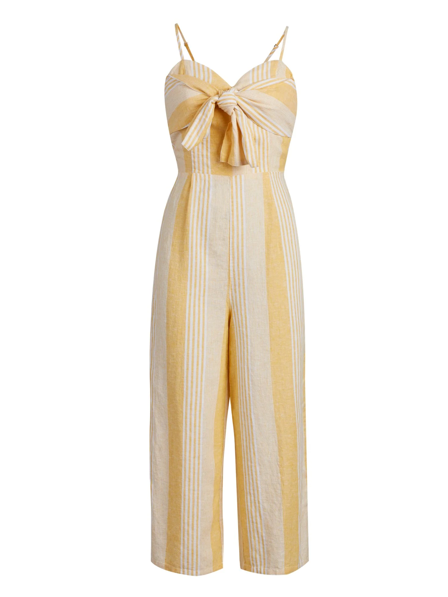 Linen-Blend Bow-Front Wide-Leg Jumpsuit - Image 6