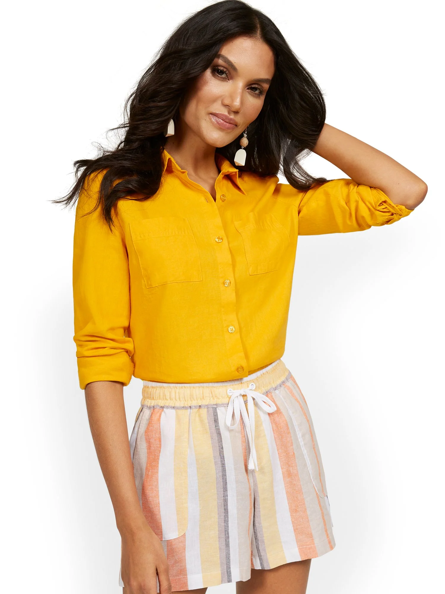 Linen-Blend Double-Pocket Shirt - Image 15