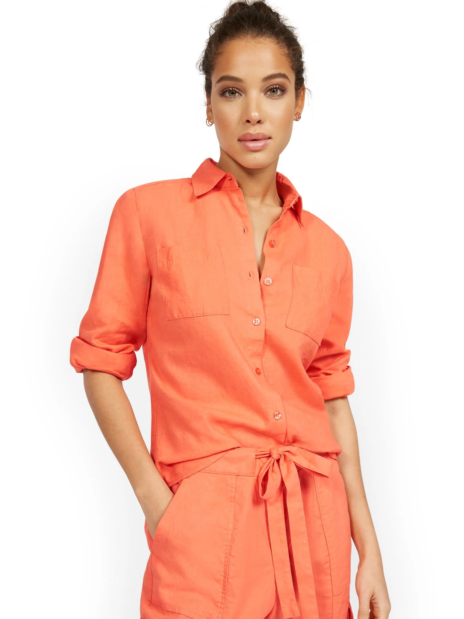 Linen-Blend Double-Pocket Shirt - Image 8