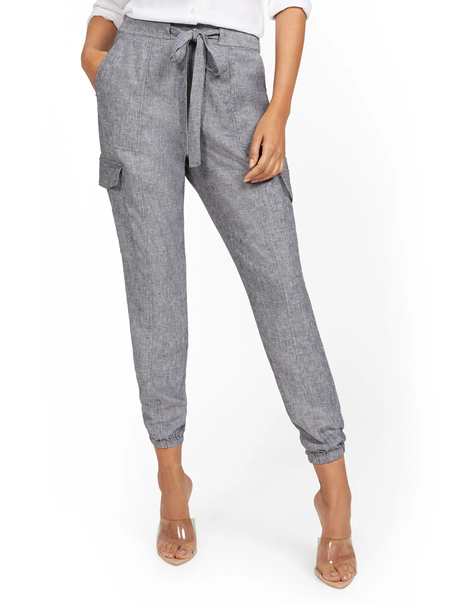 Linen-Blend High-Waisted Cargo Jogger Pant - Image 14