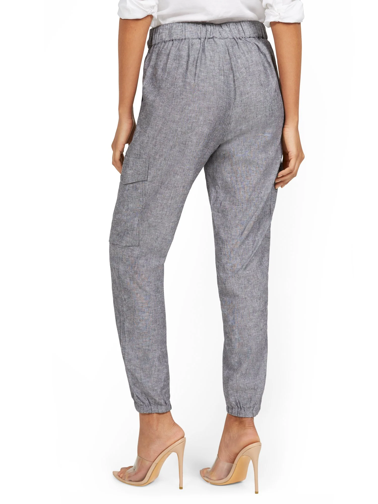 Linen-Blend High-Waisted Cargo Jogger Pant - Image 15