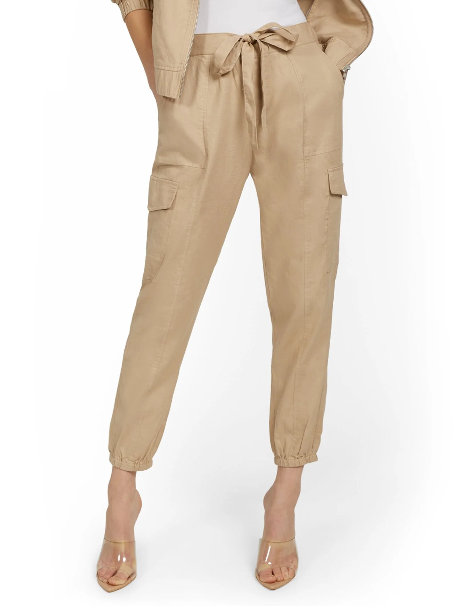 Linen-Blend High-Waisted Cargo Jogger Pant - Image 19