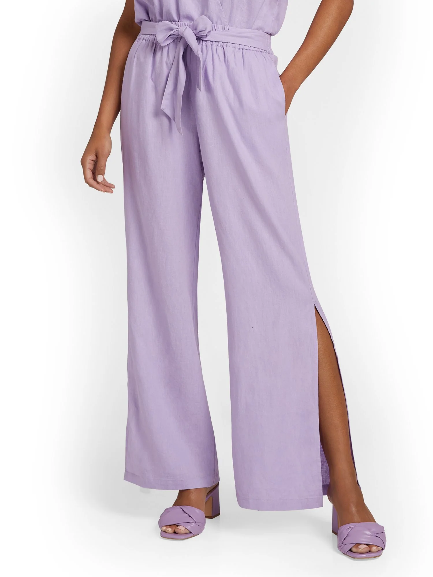 Linen-Blend High-Waisted Wide-Leg Pant - Image 10