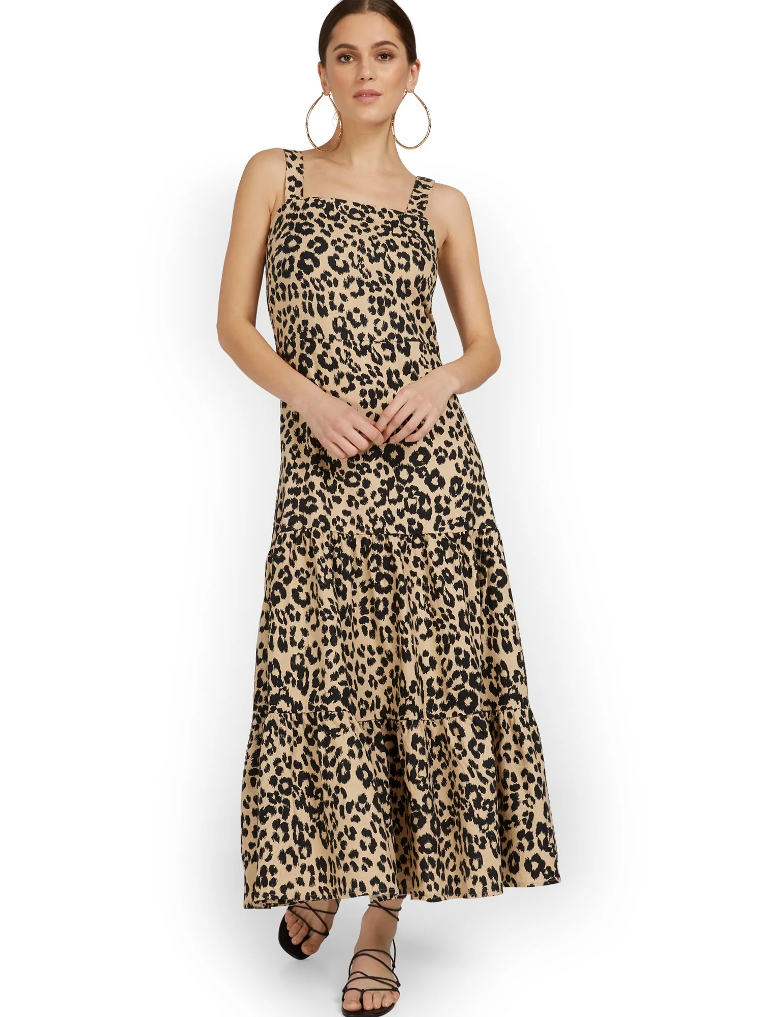 Linen-Blend Leopard-Print Maxi Dress - Image 2